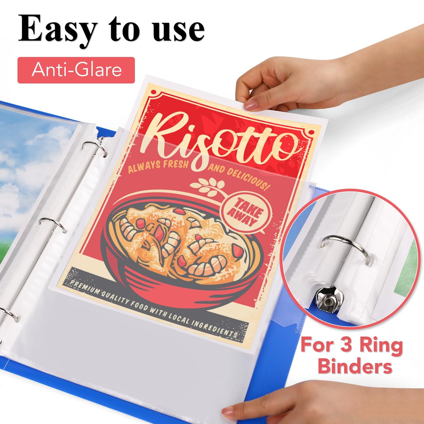 500 Pack Sheet Protectors 8.5 x 11 inch Clear Page Protectors for 3 Ring Binder Non-Glare, Plastic Sleeves for Papers, Document