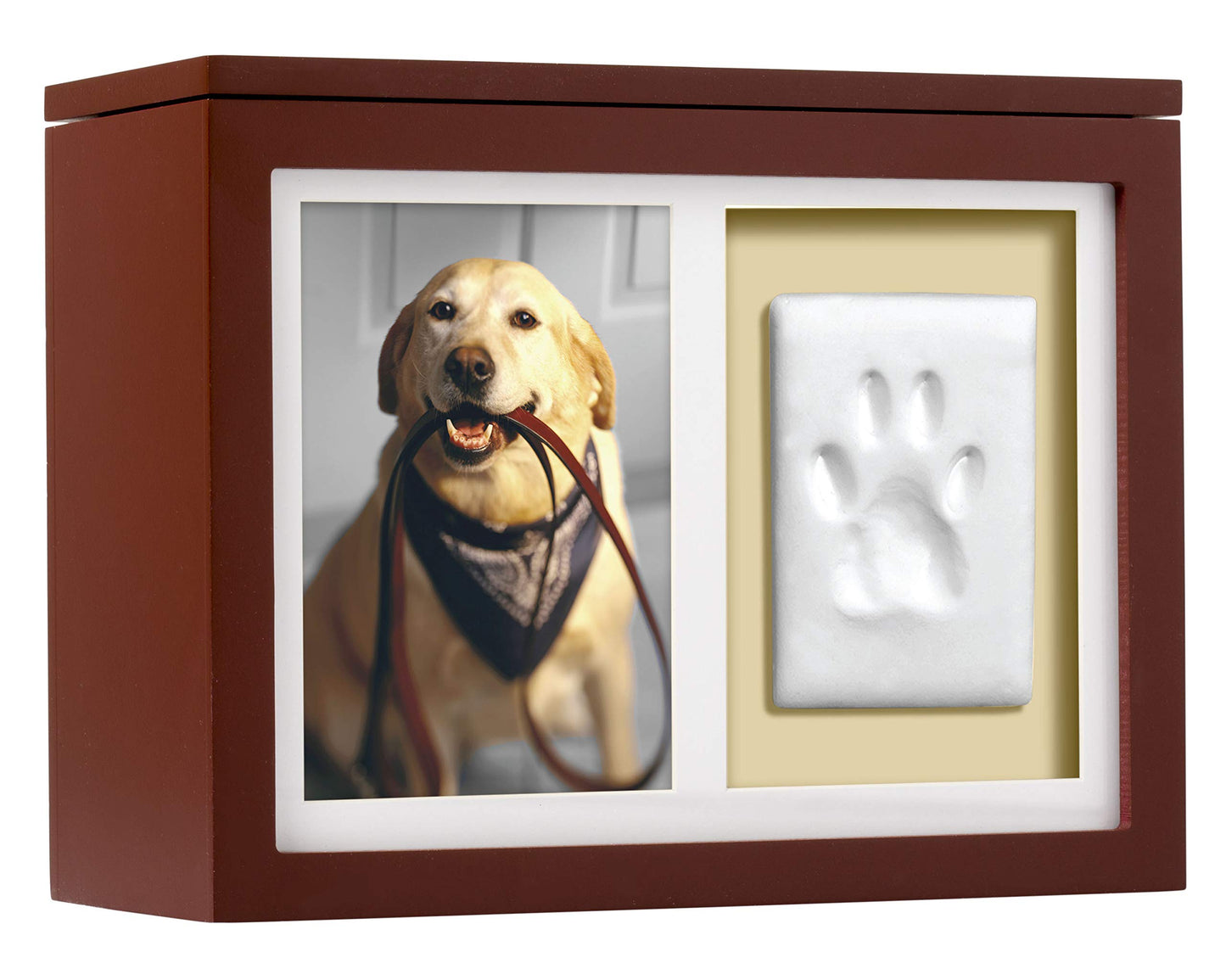 Pearhead Pet Memorial Photo Memory Box and Paw Print Kit, Dog or Cat Pawprint DIY Kit, Pet Urn or Keepsake Memory Box, Espresso