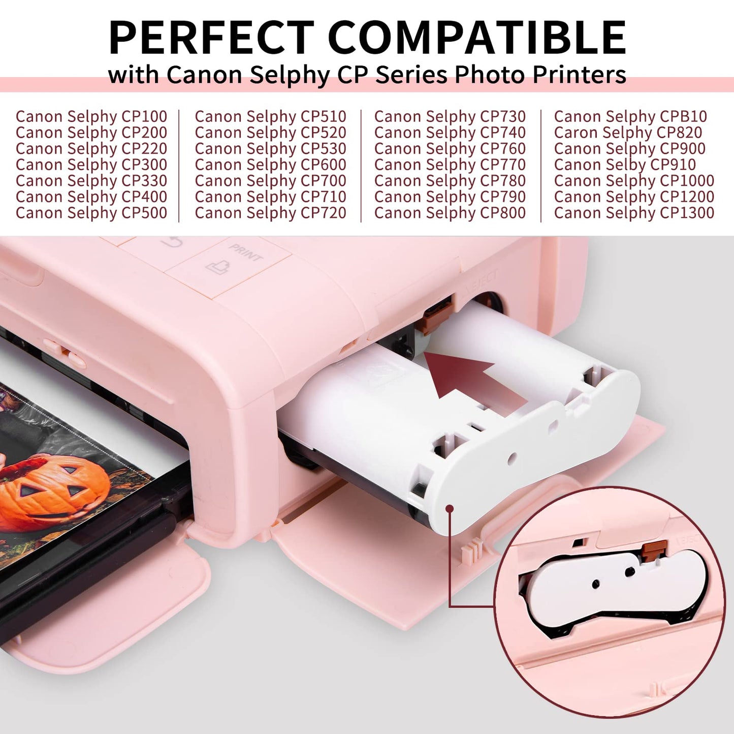Compatible for Canon Selphy CP1500 CP1300 Paper and Ink 4x6'' Postcard Size