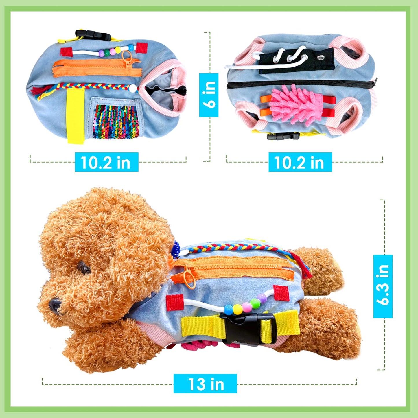 Fidget Sensory Dog Blanket for Elderly | Premium Dementia Activities for Seniors Items | Engaging Sensory Items (pup) for Adults and The Aged | Gift for Seniors with Alzheimer