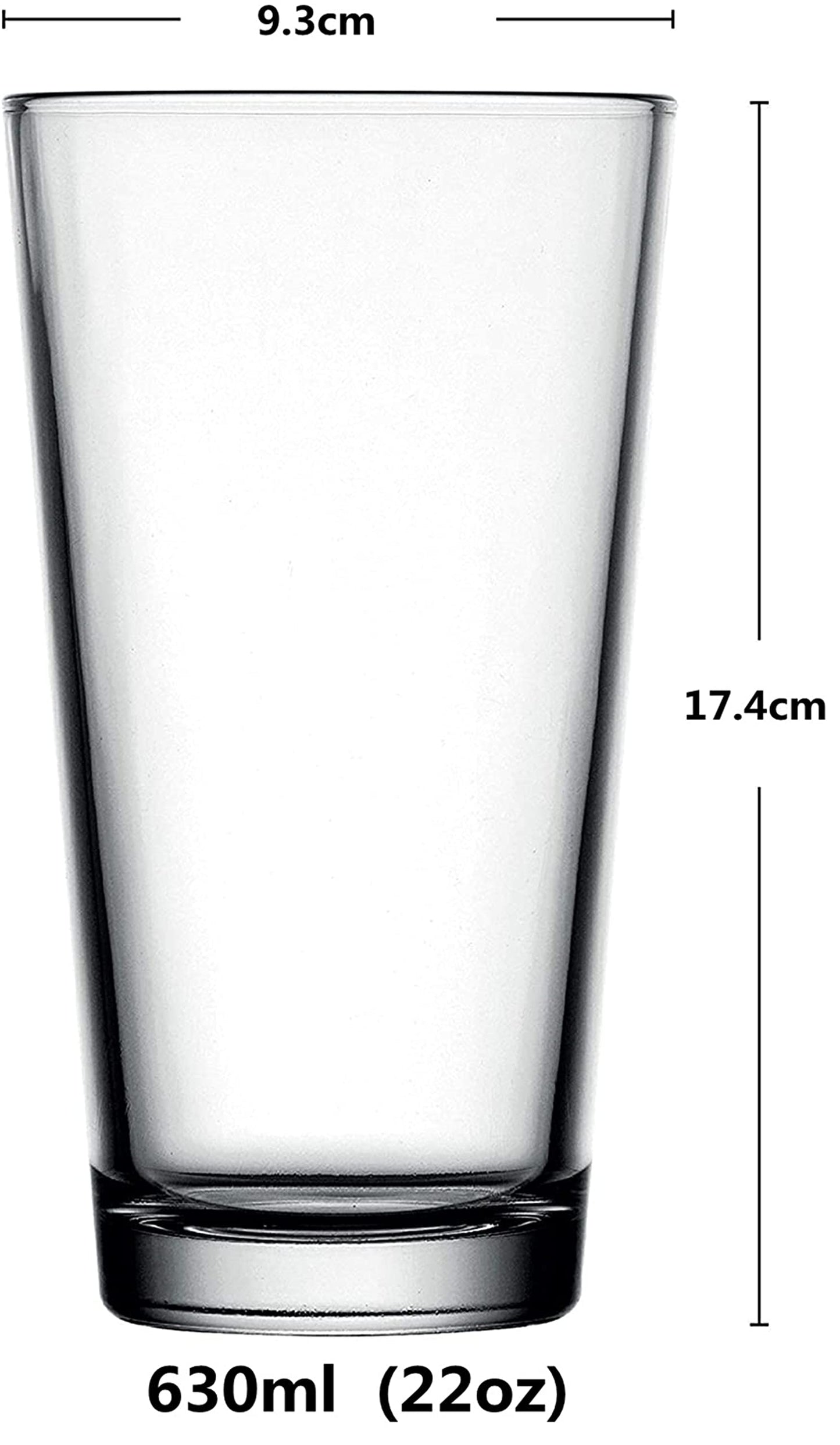 HUIRUMM Drinking Glasses 22 oz, Beer Pint Glasses Set of 6. Large Beer Pint Glass Capacity, Highball Glasses Water Glasses Glass Cups Cup Sets,Perfect for Cold Beverages, Soda, Water - Used in Bar