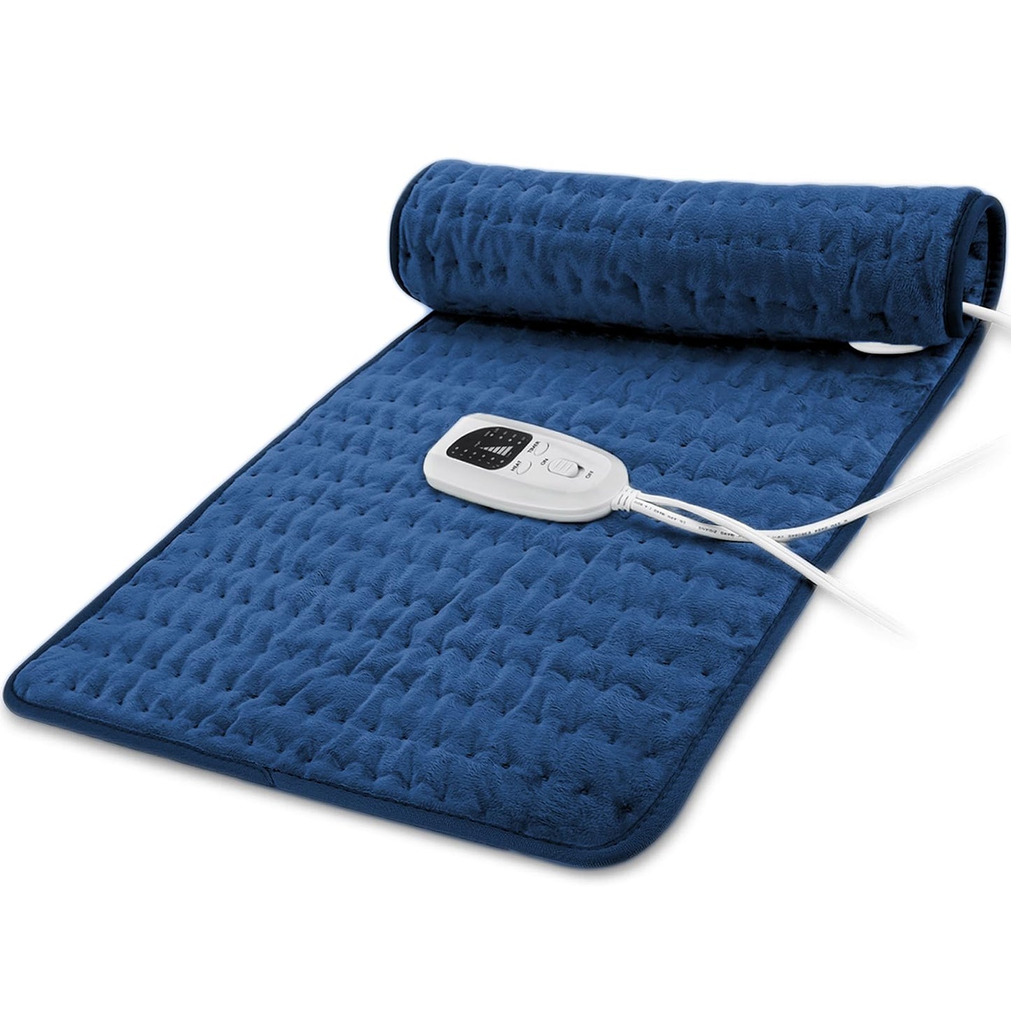 40"X20" Heating Pad, Electric Heating Pad for Dry & Moist Heat, Electric Heat Pad with Multiple Temp & Timer Settings, Auto Off.(Dark Blue)