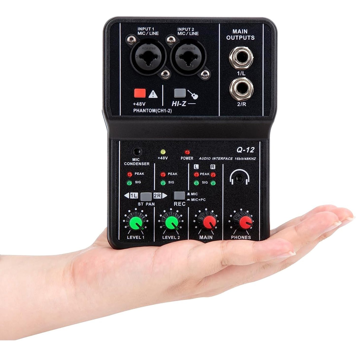 USB Audio Interface With +48V Phantom Power, 3.55m Microphone Jack for Recording, Podcasting and Streaming - Ultra-low Latency, Noise-Free XLR