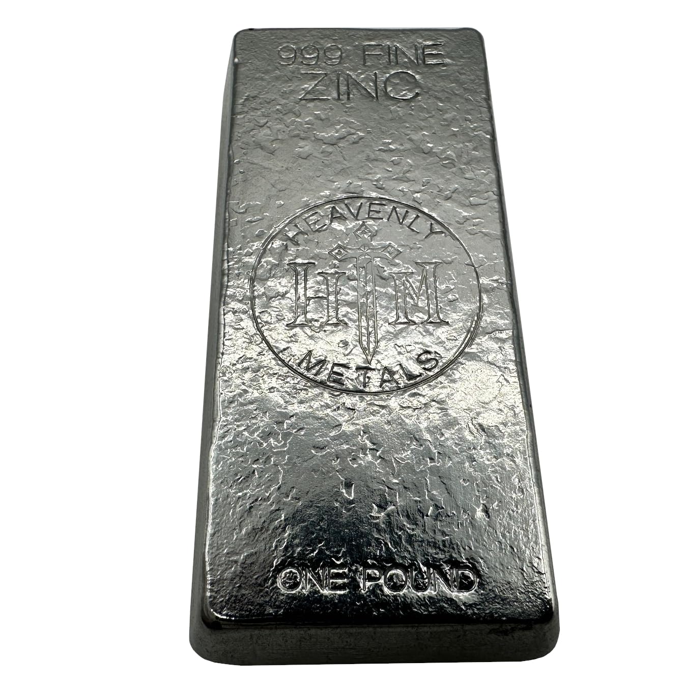 1 Pound 99.9% Pure Zinc Hand Poured Metal Bullion Bar Ingot – Collectible Element for Display, Science Experiments, DIY Casting, Paperweight