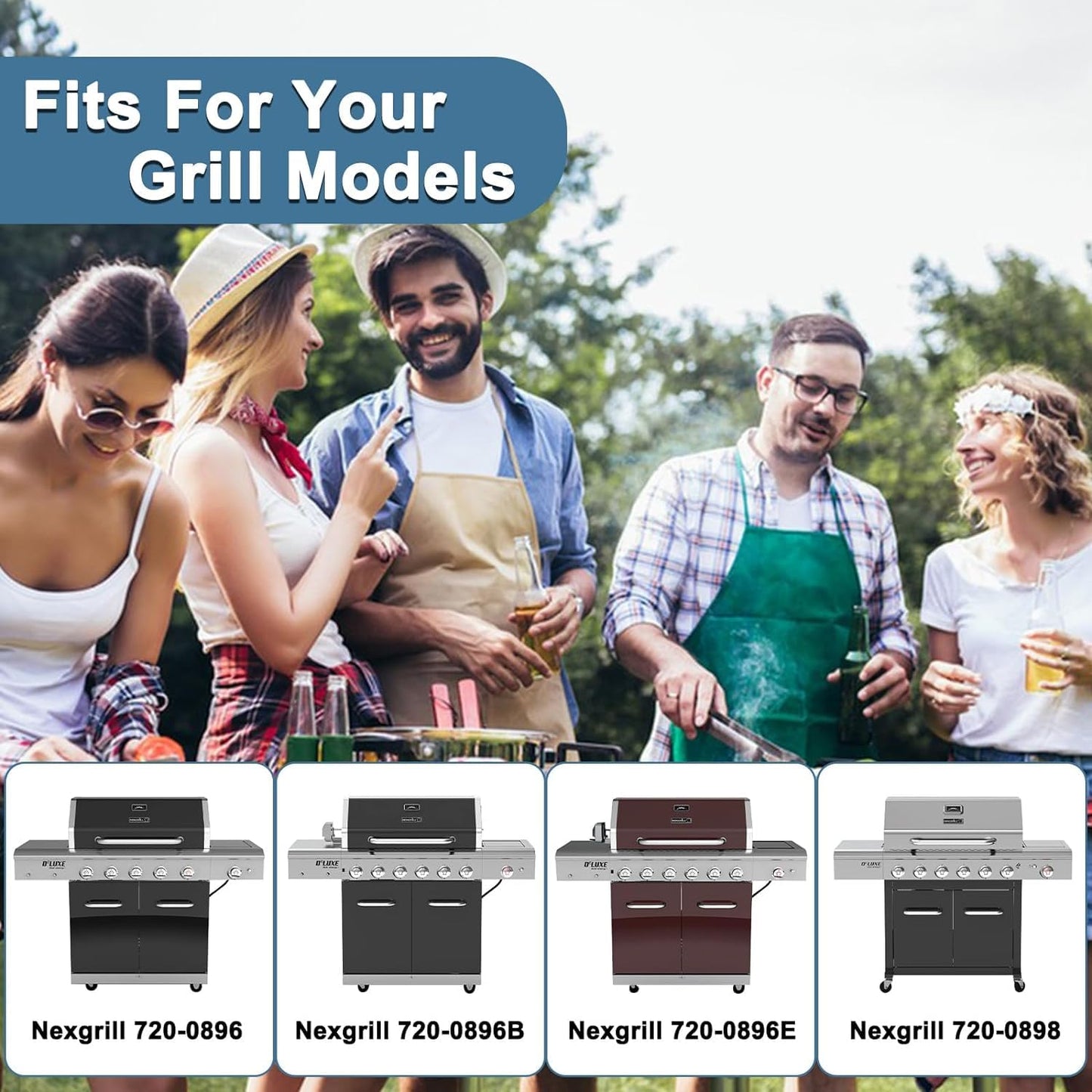 Criditpid BBQ Grill Grate for Nexgrill 720-0896, 720-0896B, 720-0898, 720-0896C Grill Models, 17 inch Heavy Duty Matte Cast Iron Cooking Grates for Nexgrill.