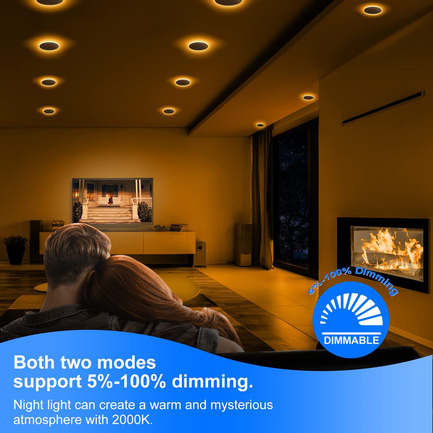 INCARLED 4 Inch LED Recessed Lights with Night Light, 9W 750LM, 4Pack Dimmable Ceiling Pot Lights, Easy Install, ETL Listed