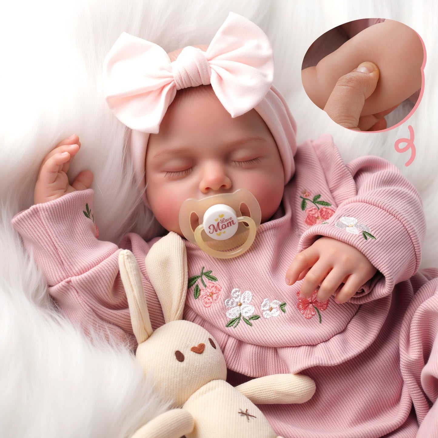 BABESIDE Lifelike Reborn Baby Dolls - 20 Inch Realistic Newborn Baby Doll Sleeping Real Life Baby Dolls Girls with Gift Box for Kids Age 3+