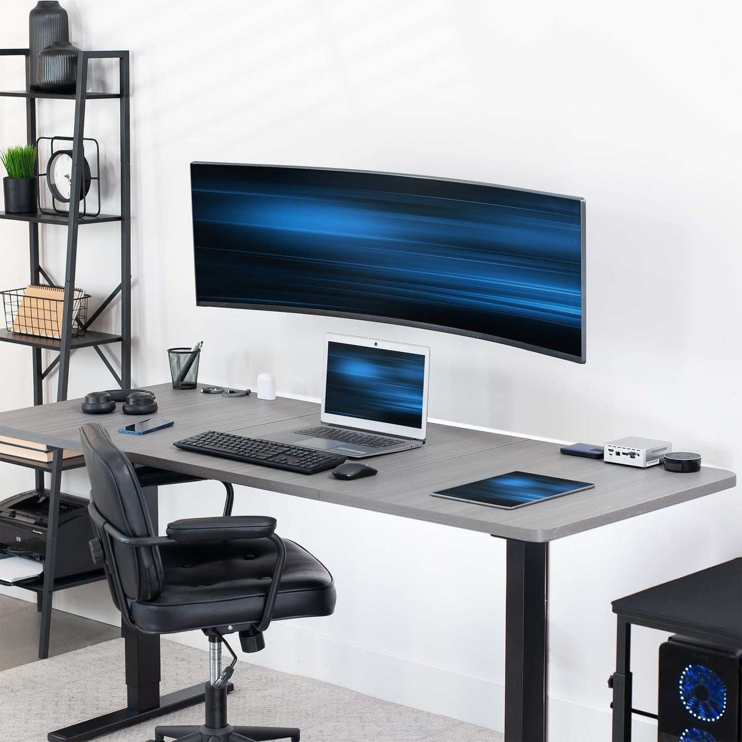 VIVO Single Ultrawide Monitor Wall Mount for Up to 49 inch Screens, Articulating and Height Adjustable, Holds Ultra Wides Up to 44 lbs, Black, MOUNT-WCB01A
