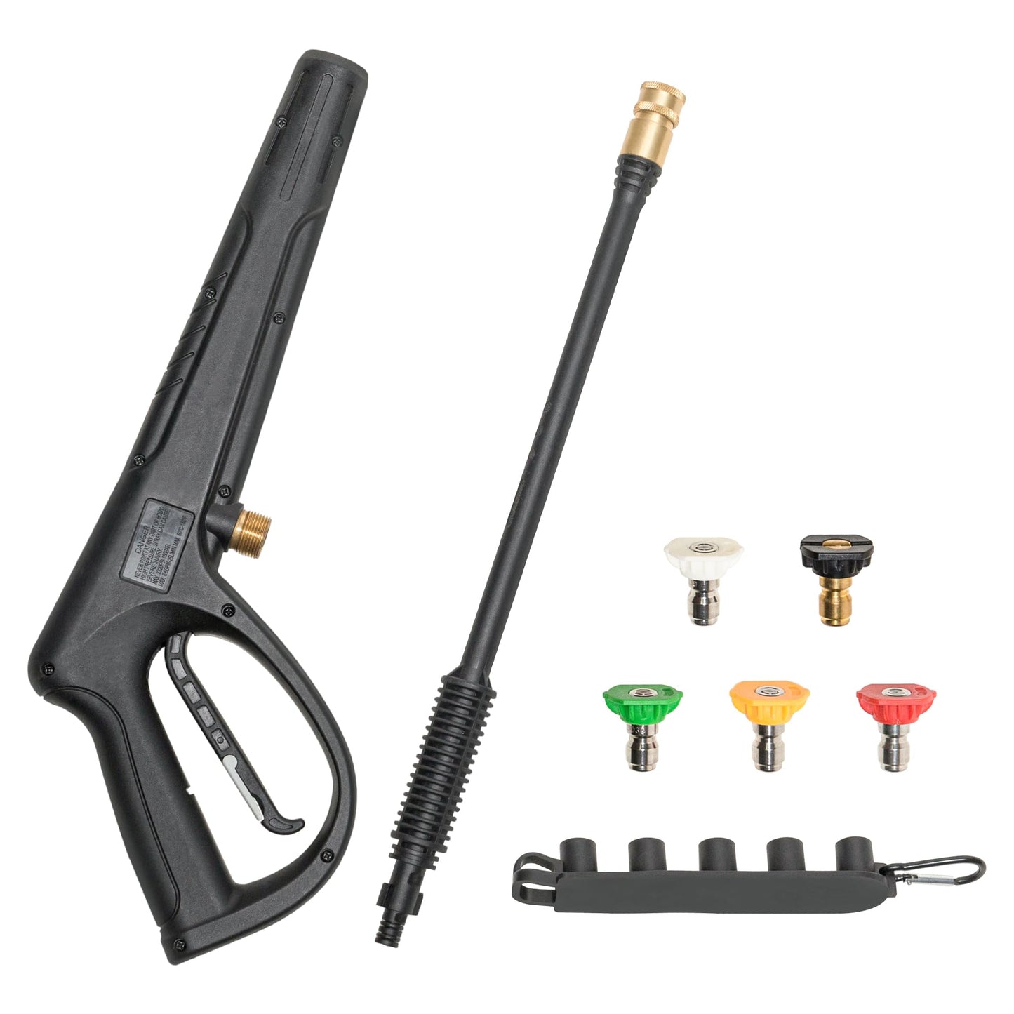 FGDCHNJ Pressure Washer Gun Replacement Power Spray Car Wash Gun with Extension Wand M22-15mm Thread Fitting 5 Nozzle Tips, 2320PSI 6.6GPM Compatible with Simoniz Green Works Karcher Power Washer