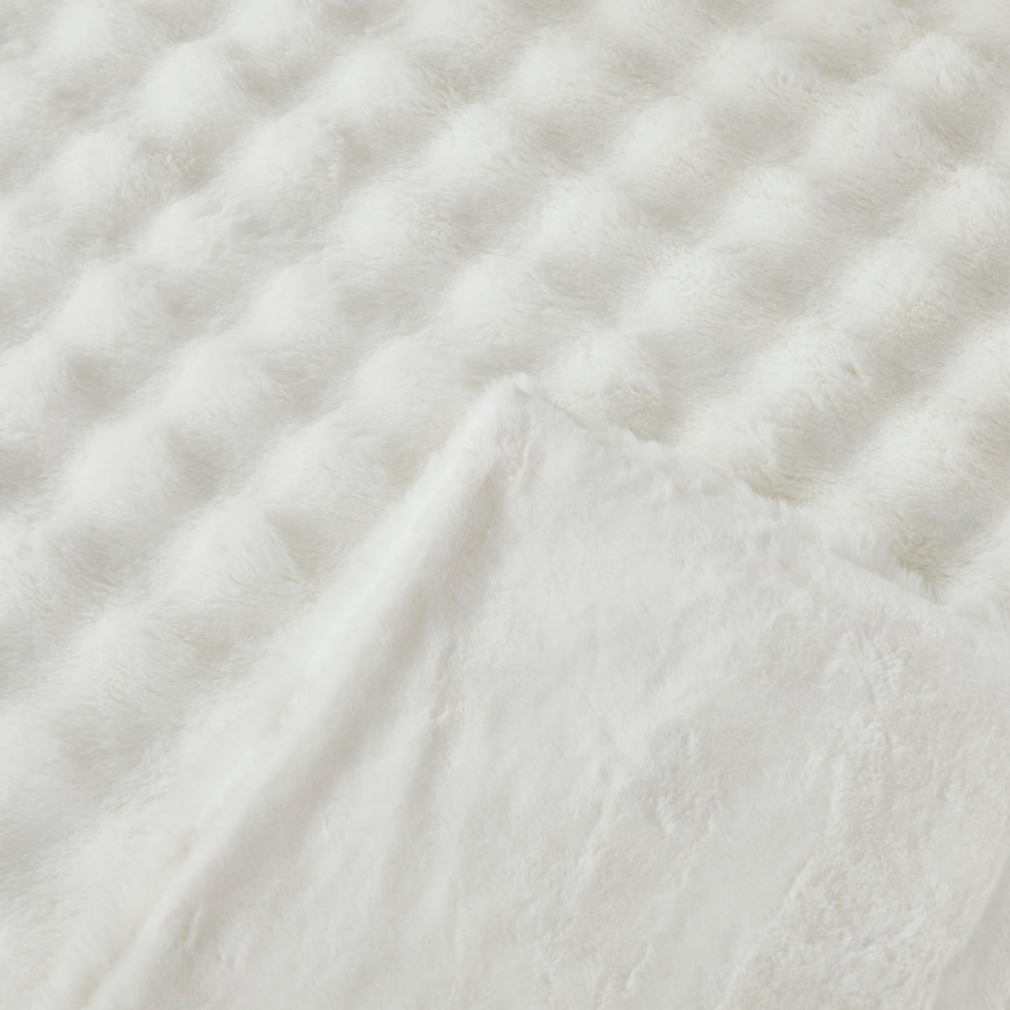 Faux Fur Throw Blanket Fleece Bubble Blanket Casa Carina-Super Soft Fluffy Fuzzy Blanket Plush Blanket-Cozy and Thick for Couch Chair Bed 130x160cm(51x63in) White