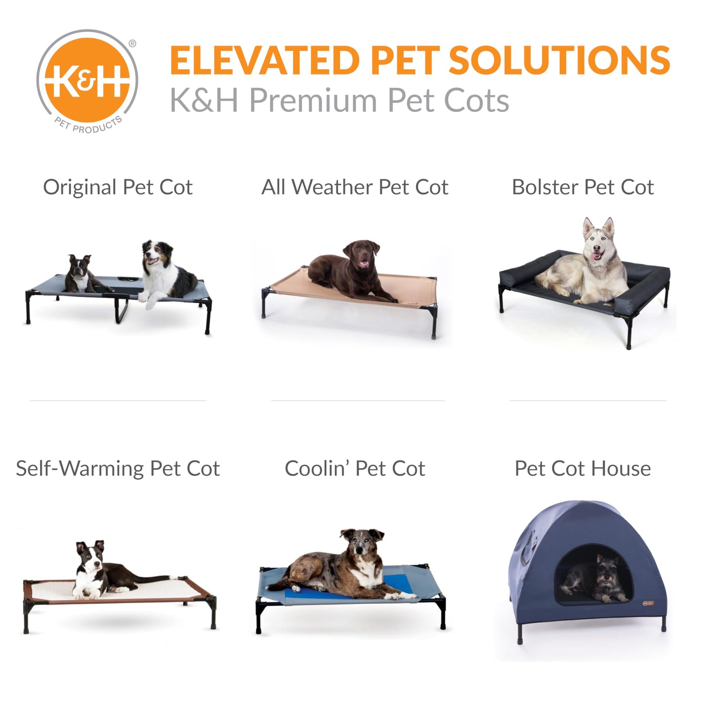 K&H Pet Products Outdoor Elevated Dog Cot, Cooling Raised Bed with Waterproof Breathable Mesh for Large Dogs, Portable Pet Bed with Heavy-Duty Metal Frame, Oversized Hammock Style - Extra-Large Tan