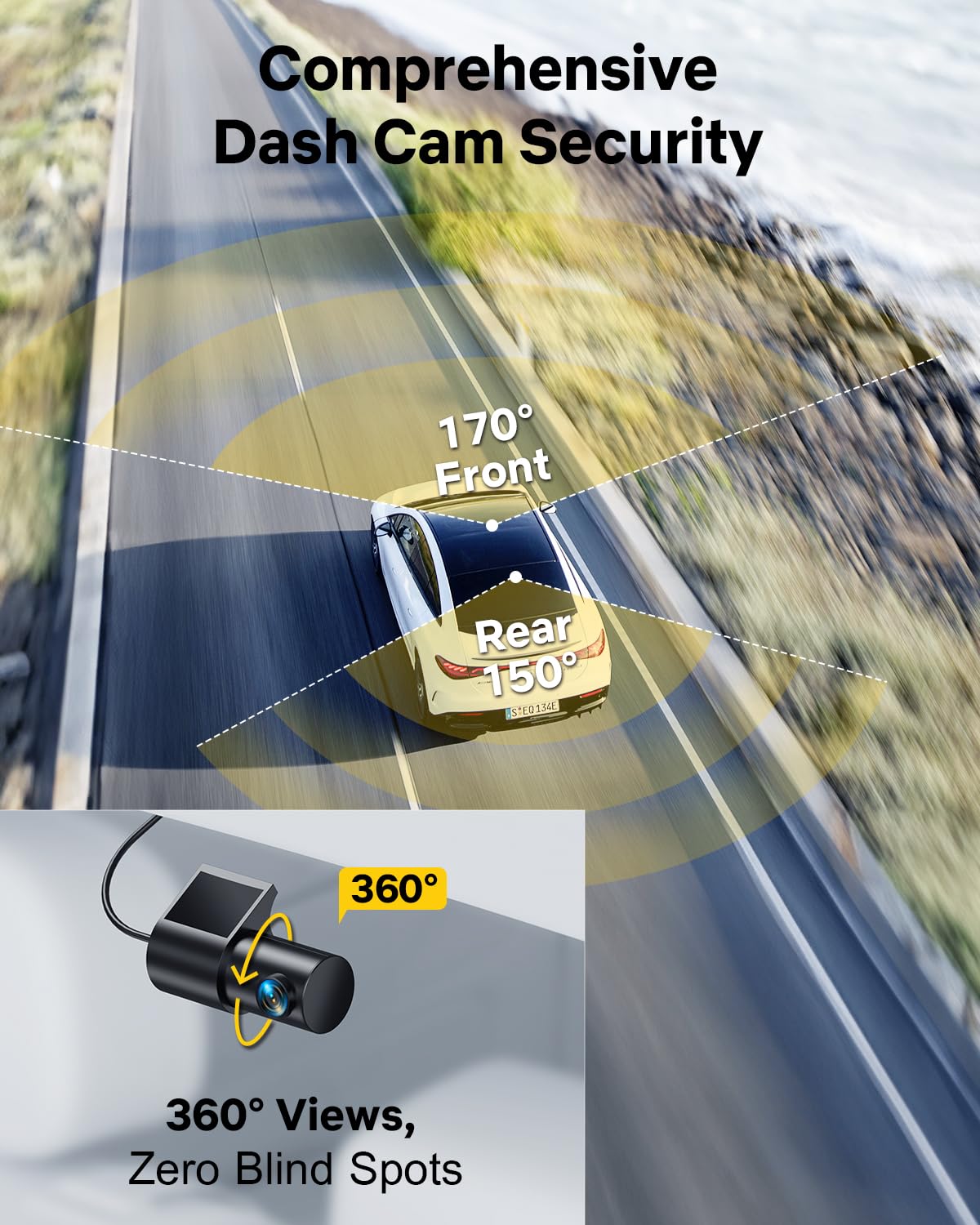 GKU 4K Dash Cam Front and Rear Camera, 3.18" Touch Screen, Dash Camera Built-in 5G WiFi & GPS, 4K+1080P Dashcams for Cars Support 512GB Max, Night Vision, 24H Parking Mode, G-Sensor (D700-CA)