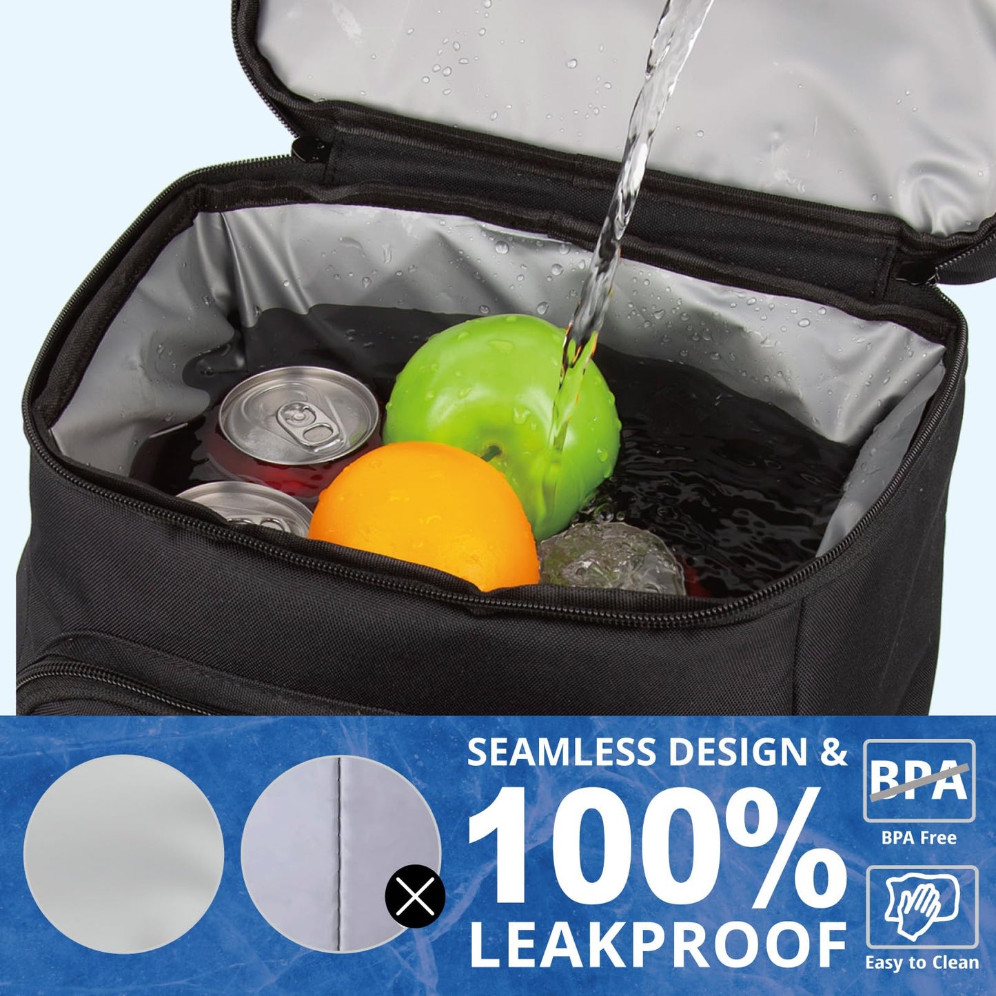 BERRYRIZZ Tactical Backpack Cooler for Men, 25L Large Insulated Backpack Leak-Proof, Heavy Duty Lunch Backpack, Waterproof Ice Chest Bag Women Adults Work Daytrip Camping Beach Hiking, Black