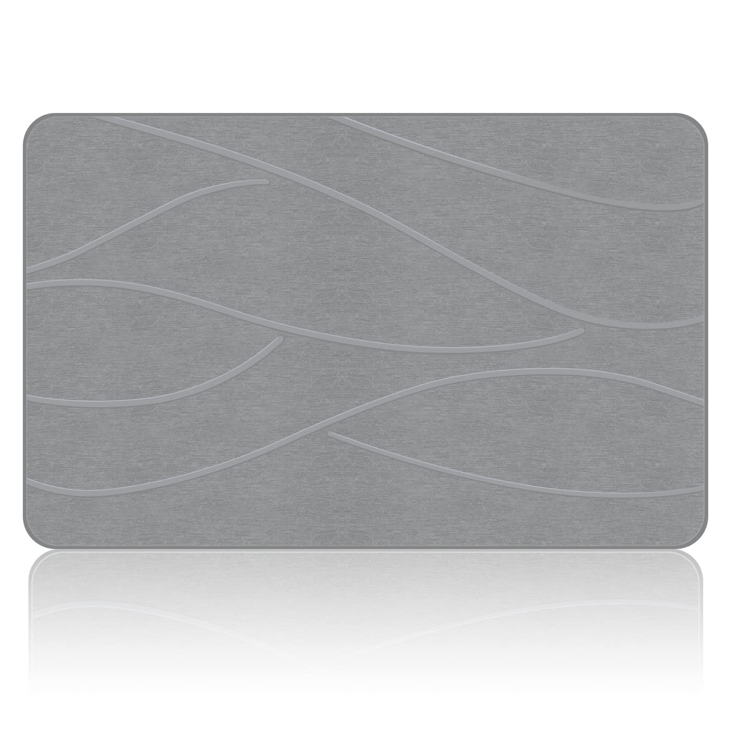 Veeloim Stone Bath Mat Diatomaceous Earth Shower Mat Non-Slip Super Absorbent Diatomite Stone Bath Mats for Bathroom Floor Quick Drying Natural Easy to Clean (23.6''×15.4" Grey)