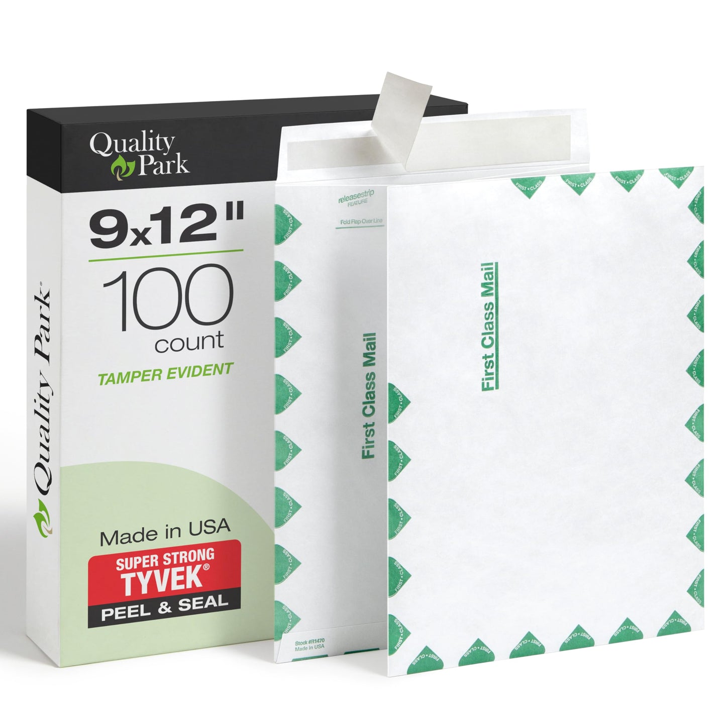 Quality Park Tyvek Open End First-Class 9 X 12 Inch White Envelopes 100 Count (R1470)