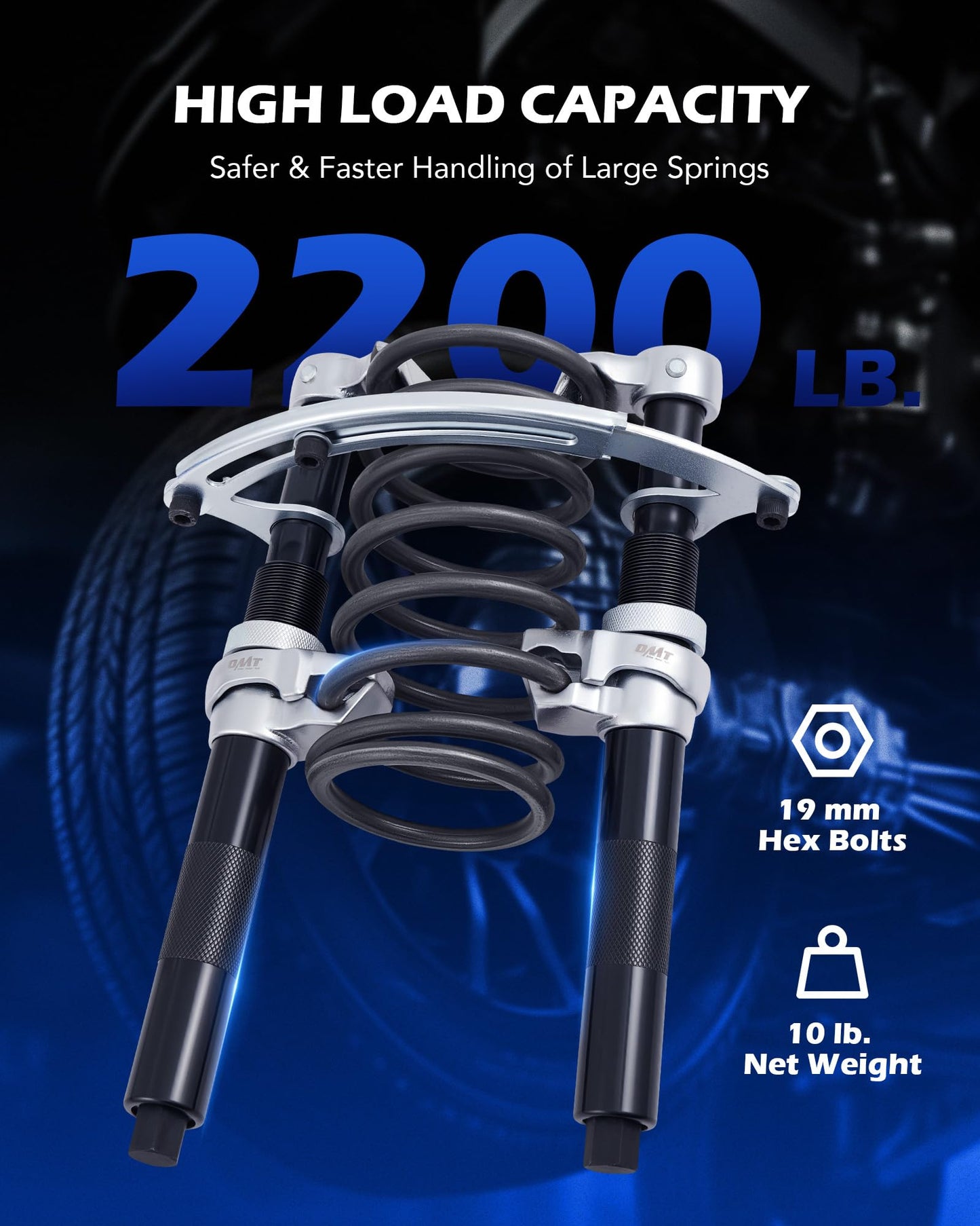 Orion Motor Tech Spring Compressor, 11" Coil Spring Compressor Tool Set of 2 with Extendable Bracket, Heavy Duty Strut Spring Compressor Automotive Suspension Tool with 2200 lb Capacity for Car Truck