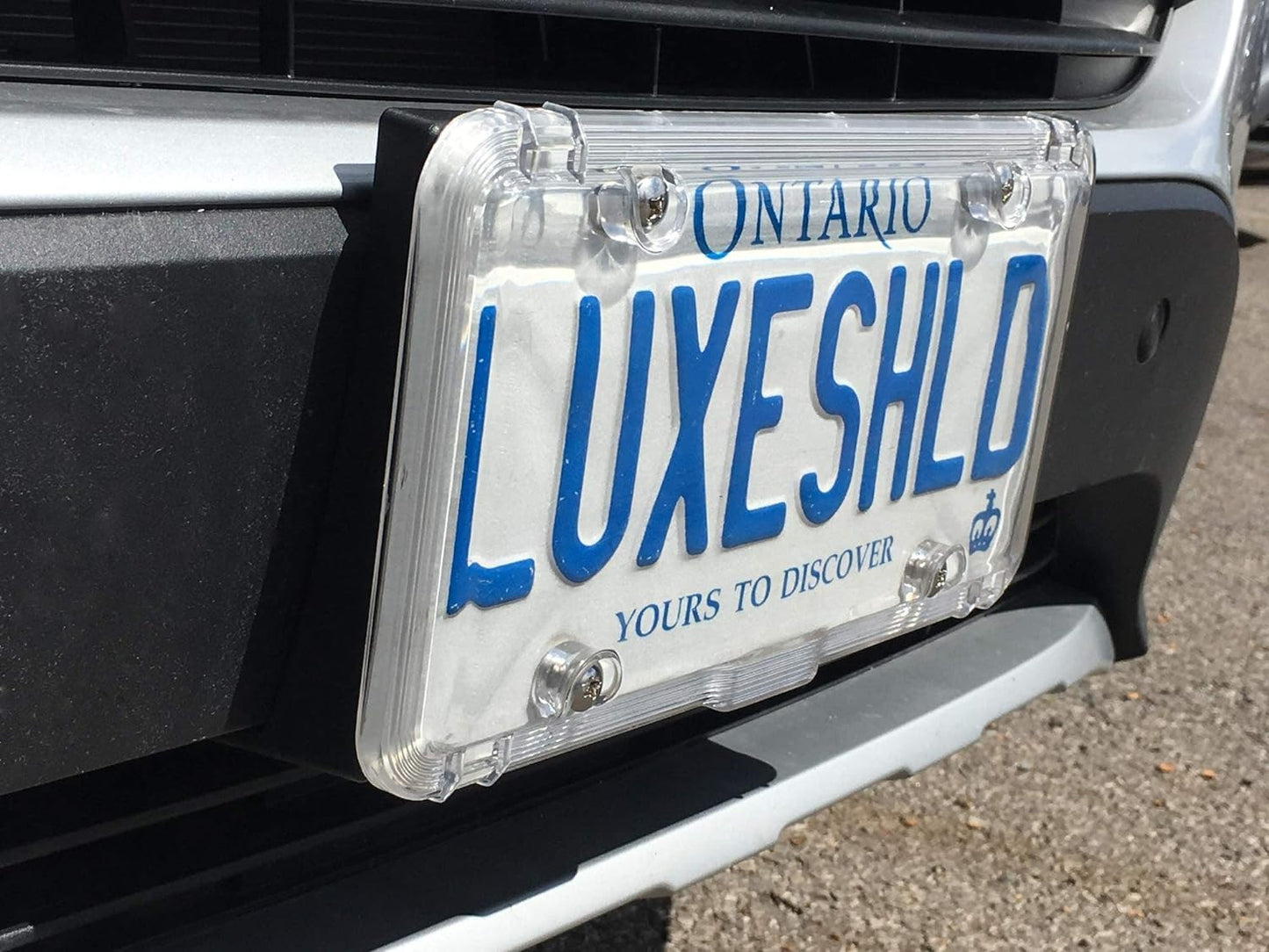 Luxe Shield, Premium Clear License Plate Protector incl Stainless Screws | Durable and Weatherproof Clear License Plate Cover | One-of-a-Kind Design | Proudly Canadian Owned