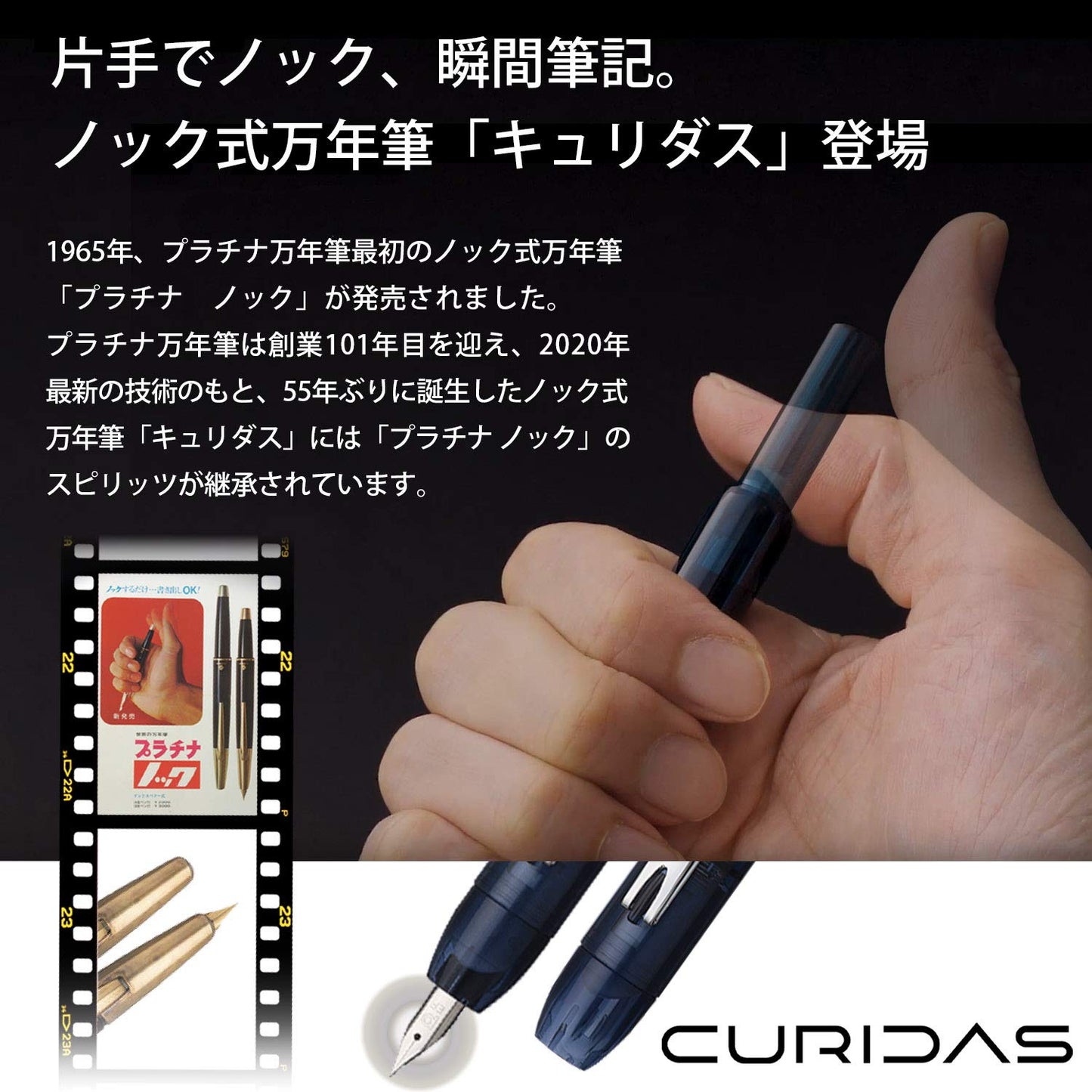 Platinum Fountain Pen, Curidus, Graphite Smoke, Medium Point, PKN-7000#7-3