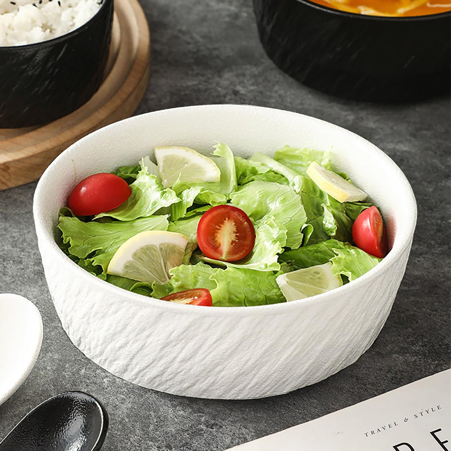AOSIFIEL Matte Ceramic Dinnerware Set for 4, 16 Pieces, Plates and Bowls Set Porcelain, Dish Set for 4, Dishware Sets Stoneware Dinner Set de Vaisselle Ensemble de Vaisselle