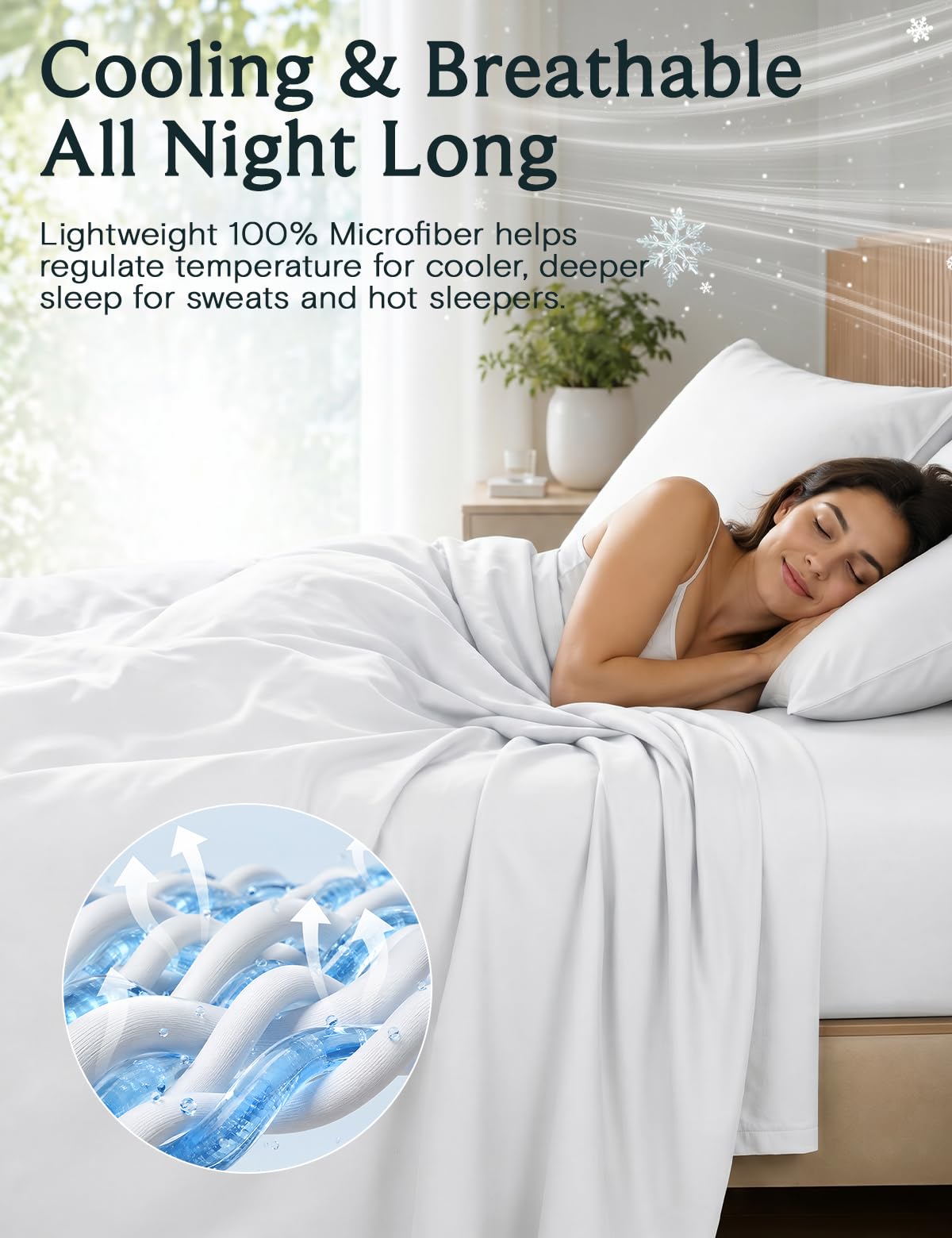 LuxClub 4 PC Queen Sheet Set, Bed Sheets Queen Size, Deep Pockets Wrinkle Free Cooling Bed Sheets Machine Washable Hotel Bedding Silky Soft - White Queen