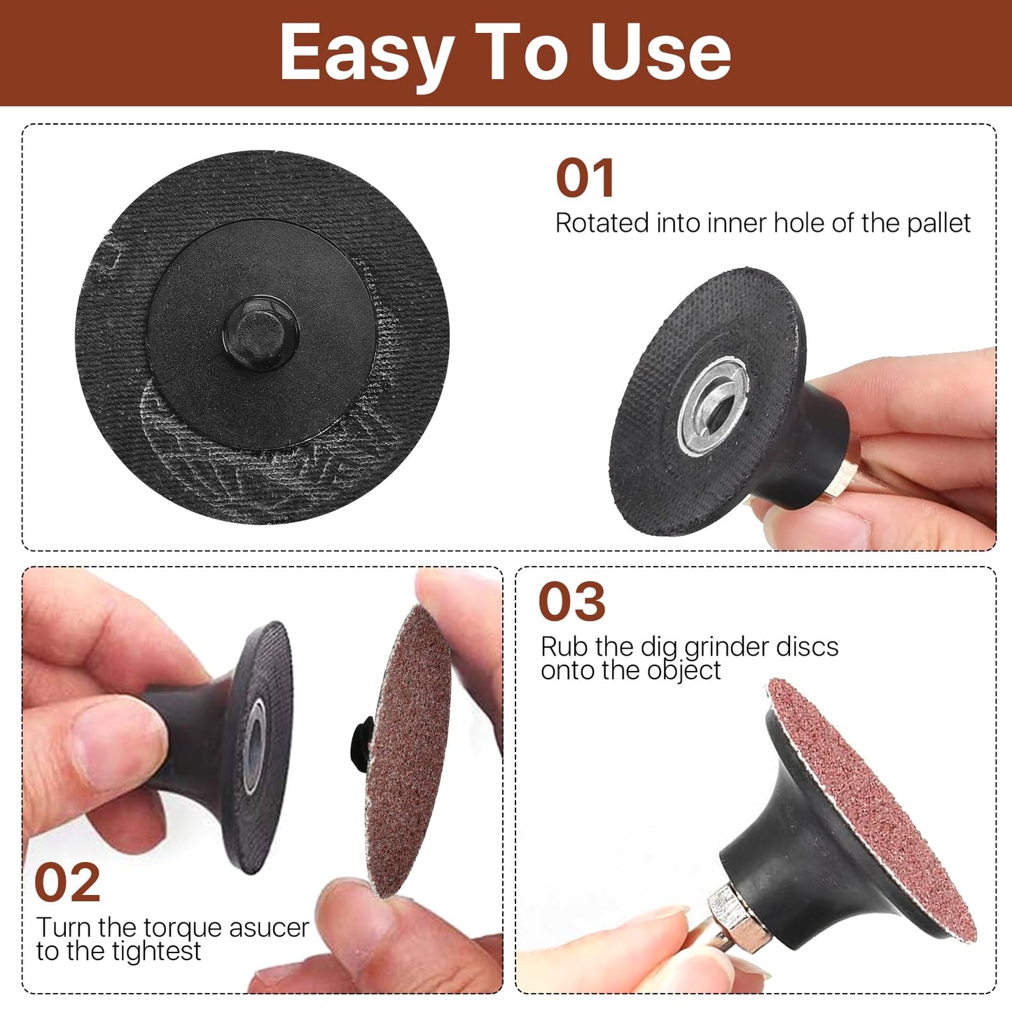 Akamino 200 Pcs 2 Inch Sanding Discs,36/40/60/100 Grit Mix Roll Lock Discs Set,Aluminum Oxide Coated Die Grinder Surface Conditioning Discs for Surface Prep Polish Burr Rust Paint Remova