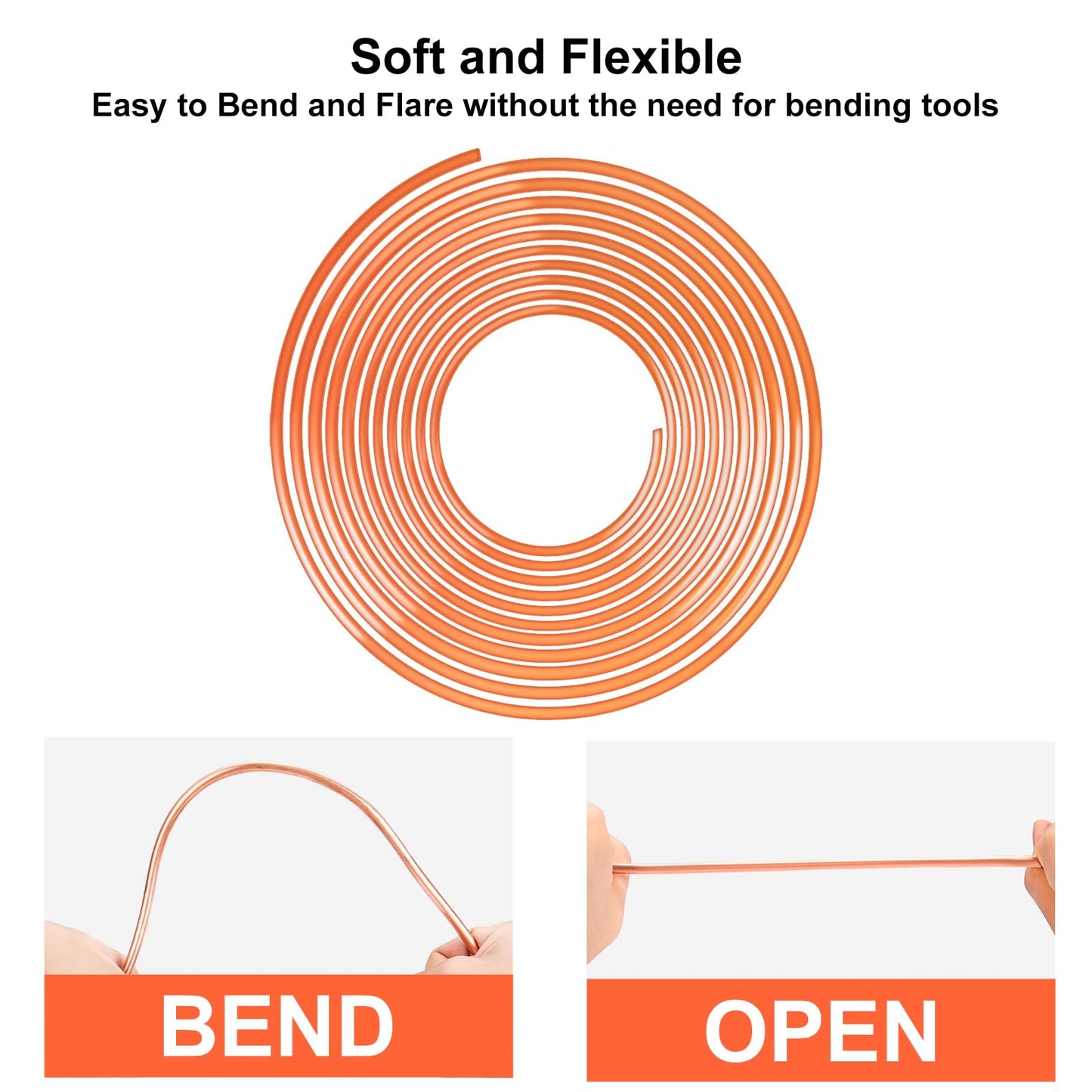 Brake Line Kit - 25 FT 3/16" Copper Coated Brake Line (with 16 Brake Line Fittings and 4 Threads Unions) + Double & Single Flaring Tool Kit (with Tube Cutter and 5 Adapters)