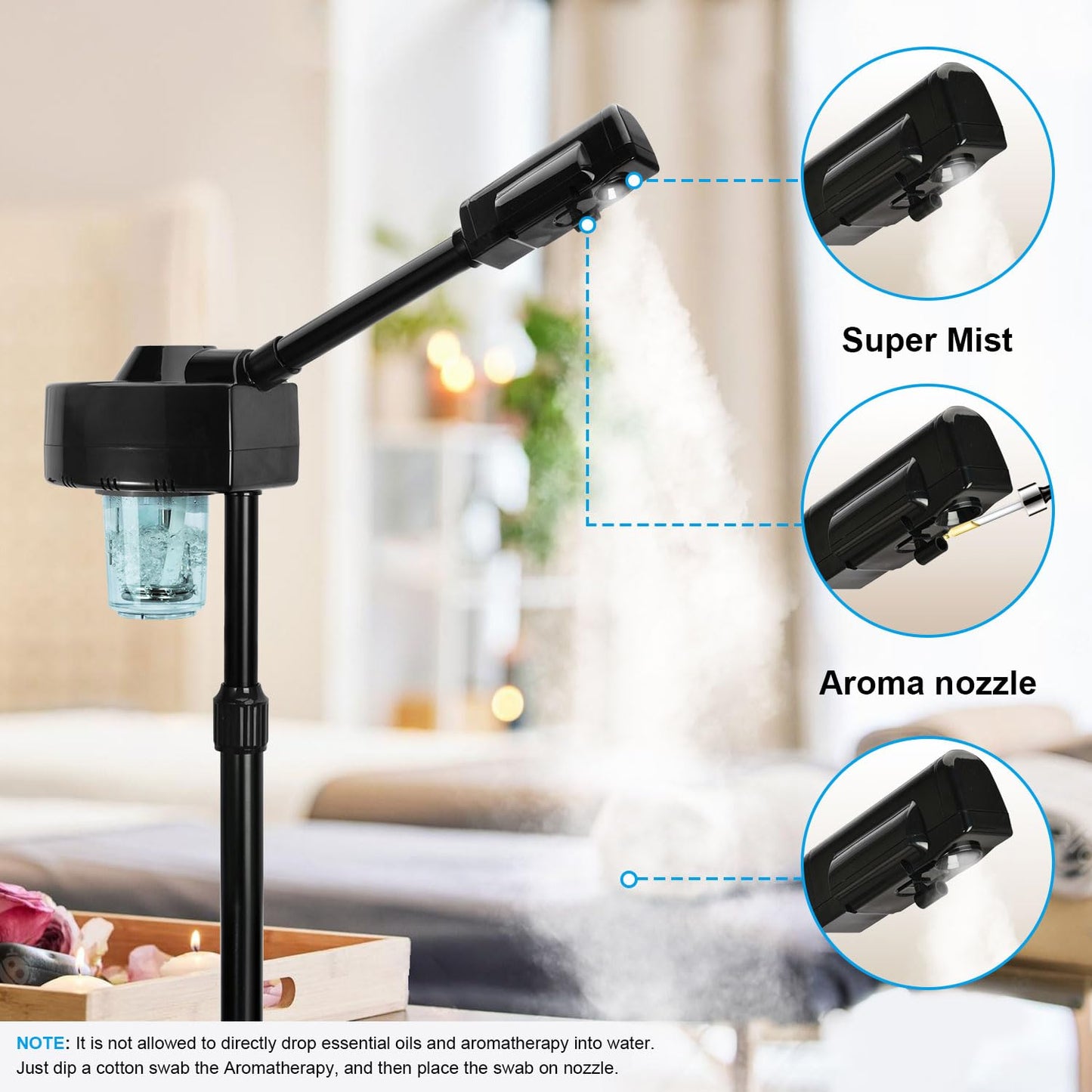 Professional Facial Steamer, Face Steamer with Hot Mist, Esthetician Facial Steamers Salon Spa Beauty Skin Care Equipment