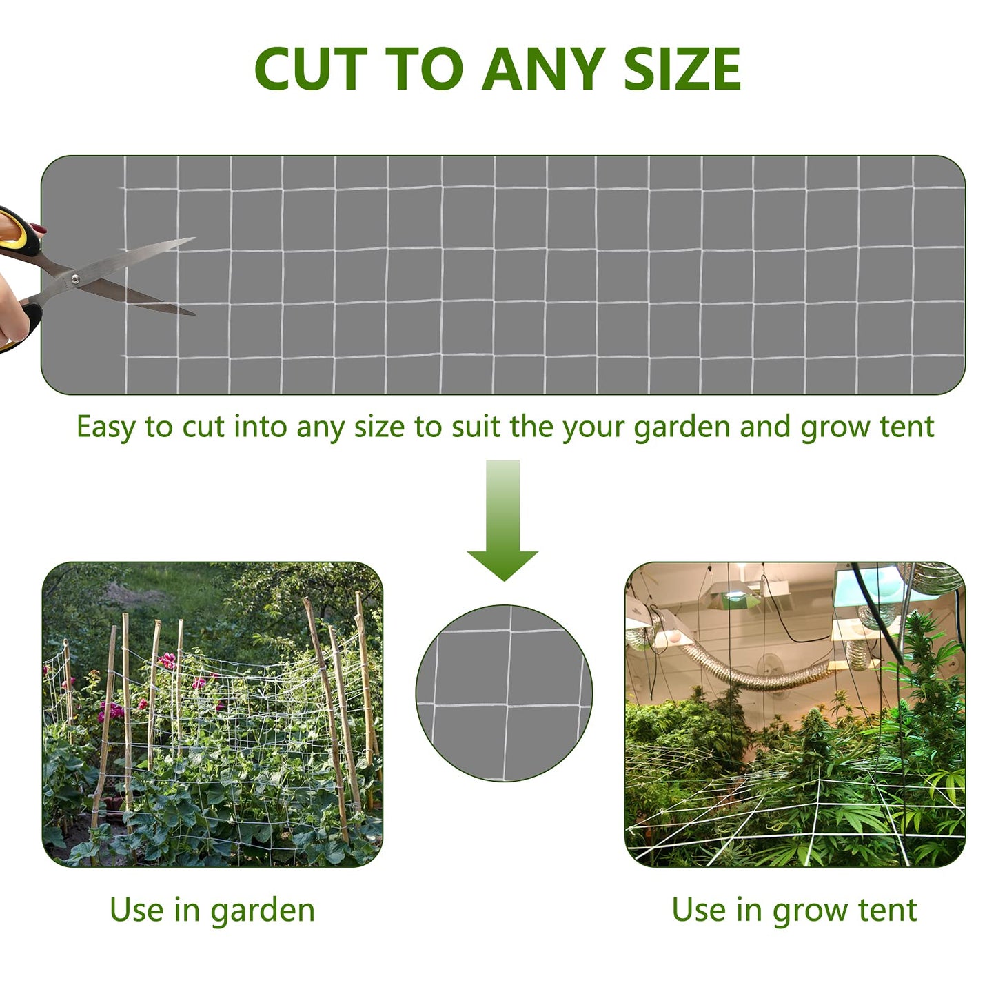 Toolazy Soft Mesh Nylon Trellis Netting Bulk Roll - 5 x 350 ft Heavy-Duty Garden Netting for Climbing Plants,Garden Melons Vegetables, Grape Racks, Hydroponic