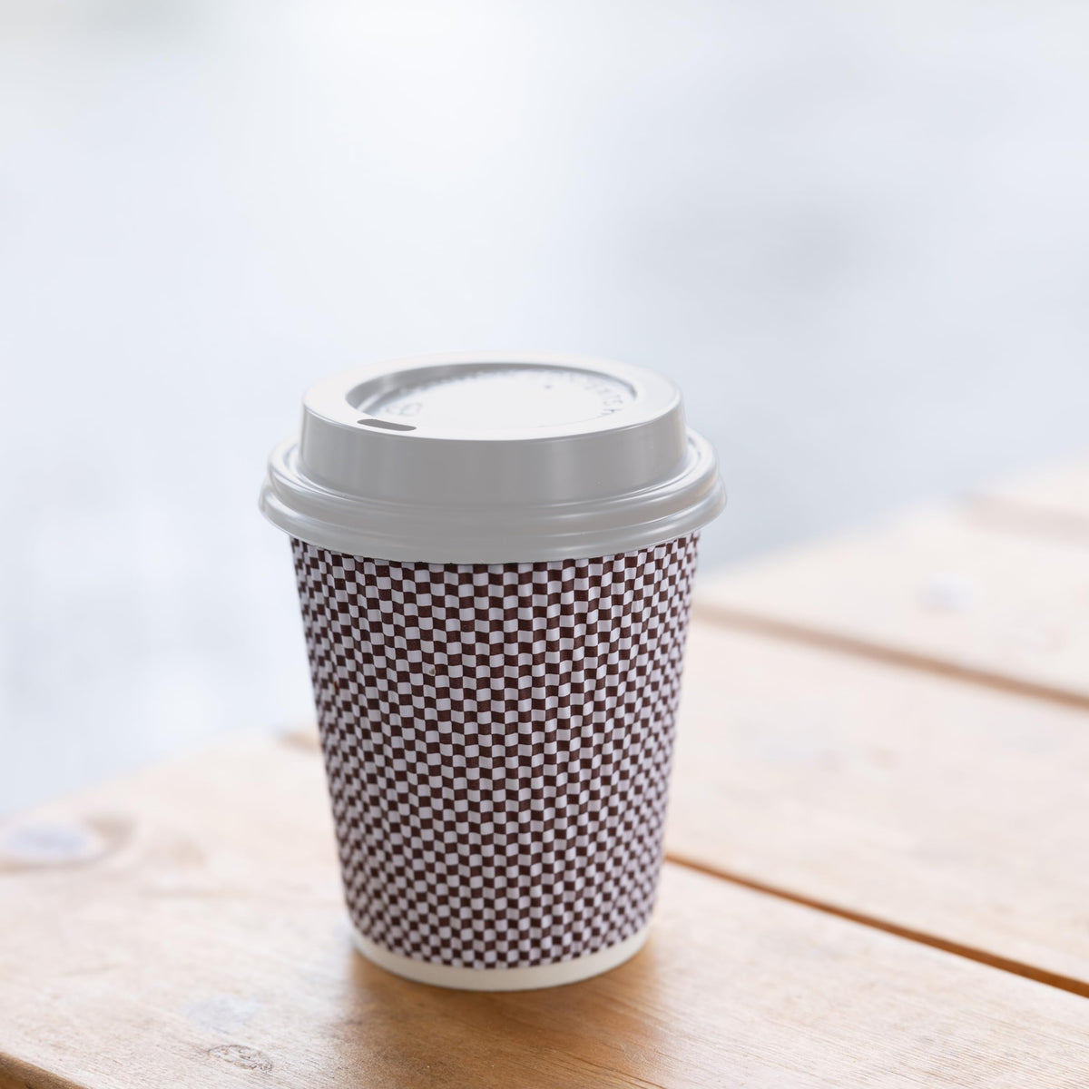 Blue Lake 8 oz Disposable Coffee Cups with New & Improved Odorless White lids, 100 Count, Premium Double Wall Insulated Hot Beverage Cups, No Need for Sleeves