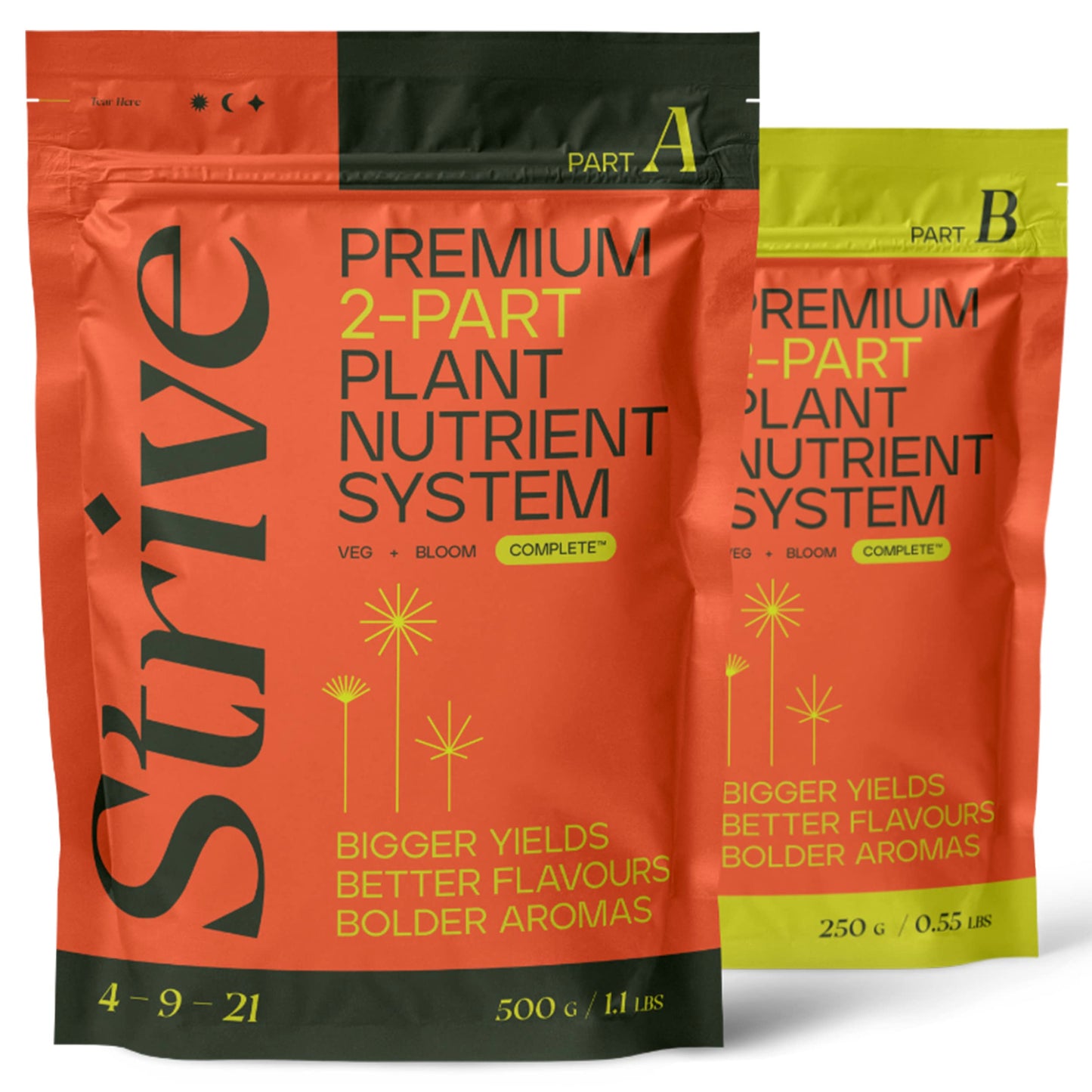 Strive Fertilizer Starter Kit Combo - Veg + Bloom General Hydroponic Nutrients - Indoor, Outdoor and Soil Growing Plant Food - Enhancer - Booster for Vegetables, Flowers
