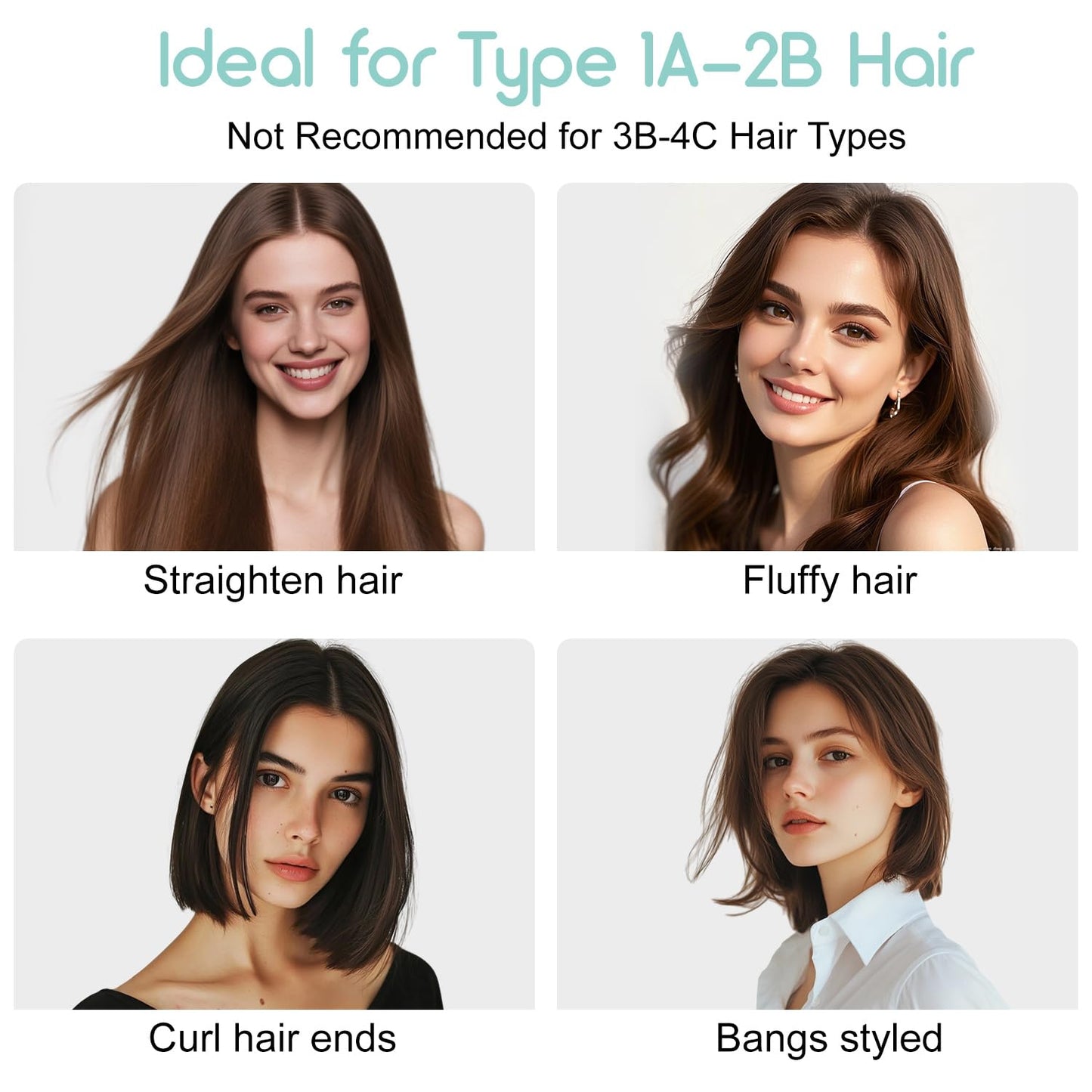 Cordless Hair Straightener Brush 2 in 1-5000W Ionic Ceramic Travel Flat Iron for Quick Styling, Mini Hair Straightener & Curler with LCD Screen, Portable for Women, Salon & Student Use Sea Blue