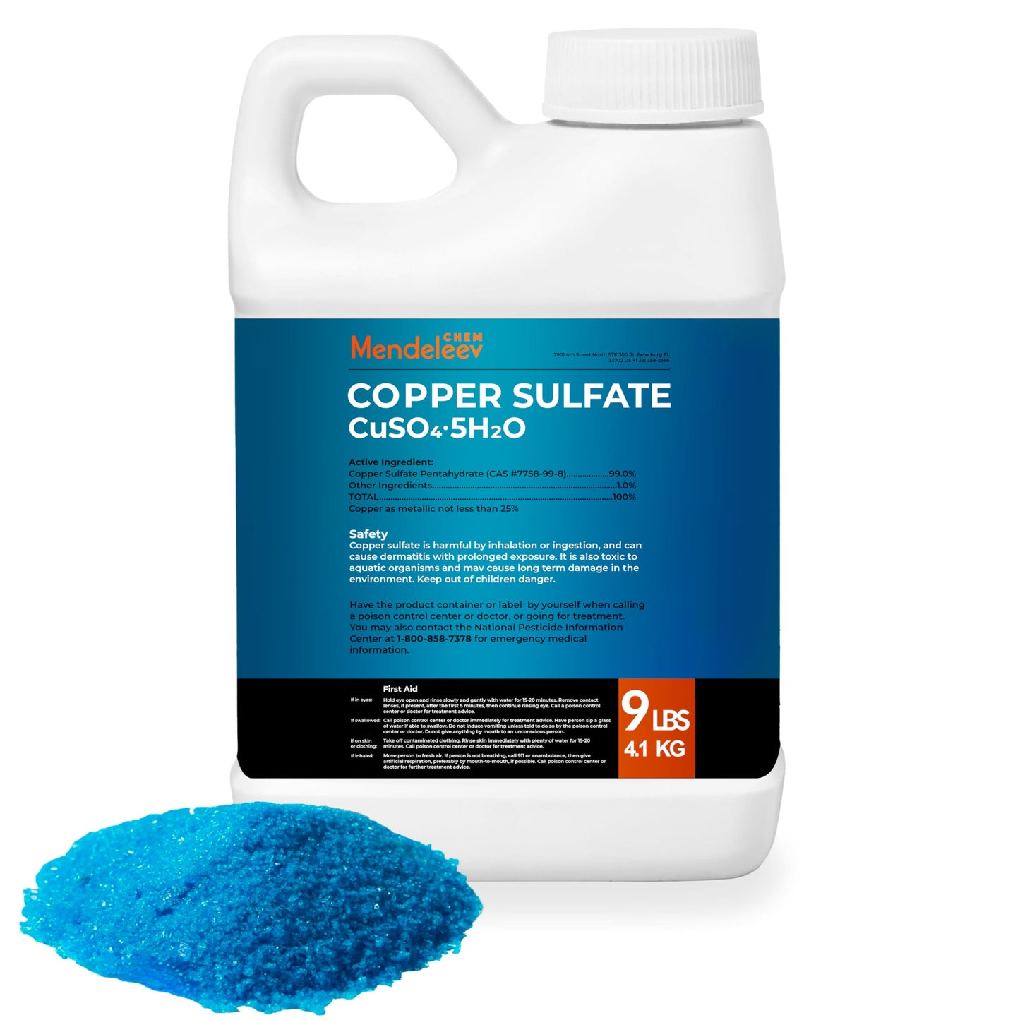Copper Sulfate Crystals 9 Lb, Granular EPA Free