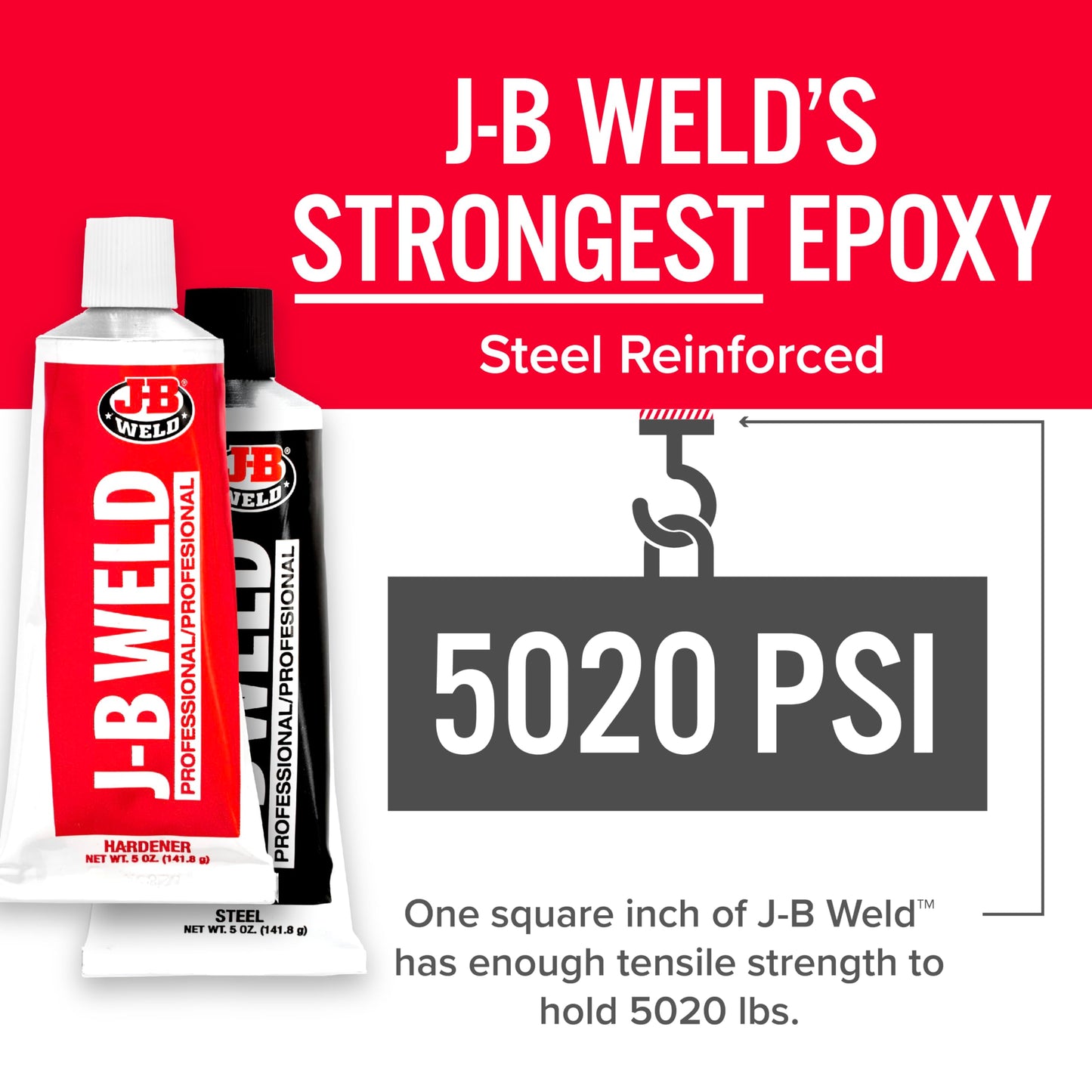 J-B Weld 8281CAN Original Steel-Reinforced Two-Part Epoxy 10 oz Total (2 x 5 oz Twin Tubes) – Pro Size Cold-Weld Adhesive for Metal and Multi-Surface Repairs