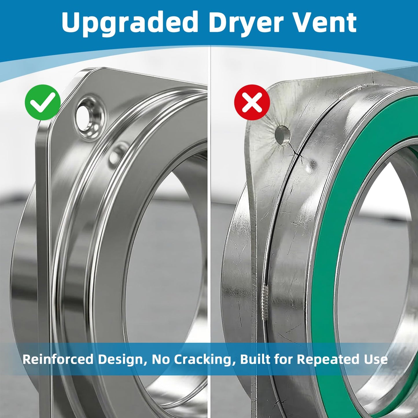 AURYAO Upgrade Magnetic Dryer Vent Coupling Kit with Quick Connect & Airtight Seal Ring 3.26Ft 4" Dryer Vent Hose, Quick Connector for Easy Cleaning & Installation