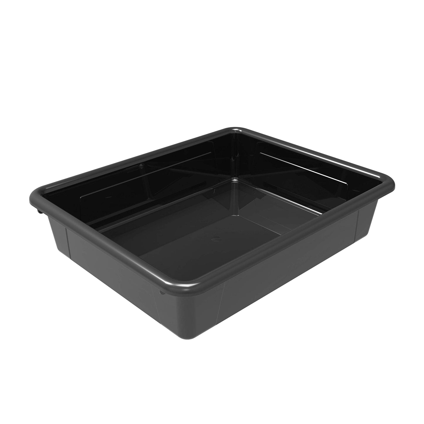 Storex Letter Size Flat Storage Tray – Organizer Bin for Classroom, Office and Home, Black, 5-Pack (62516A05C), 10 x 13 x 3 Inches