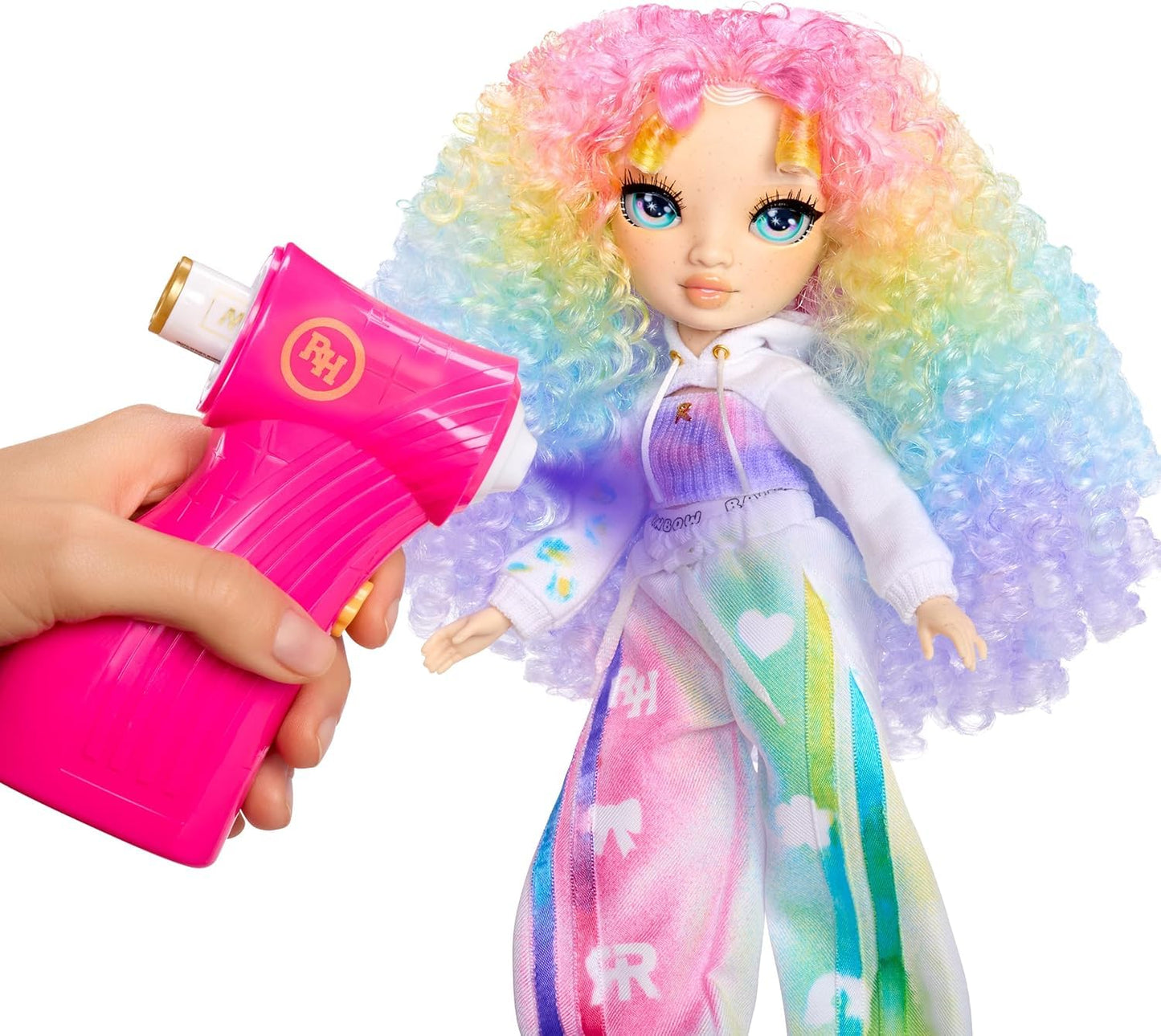 Rainbow High Air Brush & Create DIY Fashion Doll with Airbrush Marker Kit, Washable Rainbow Markers, Long Hair, Green Eyes, Color, Create, Play, Rinse and Repeat. Creative 4-12+