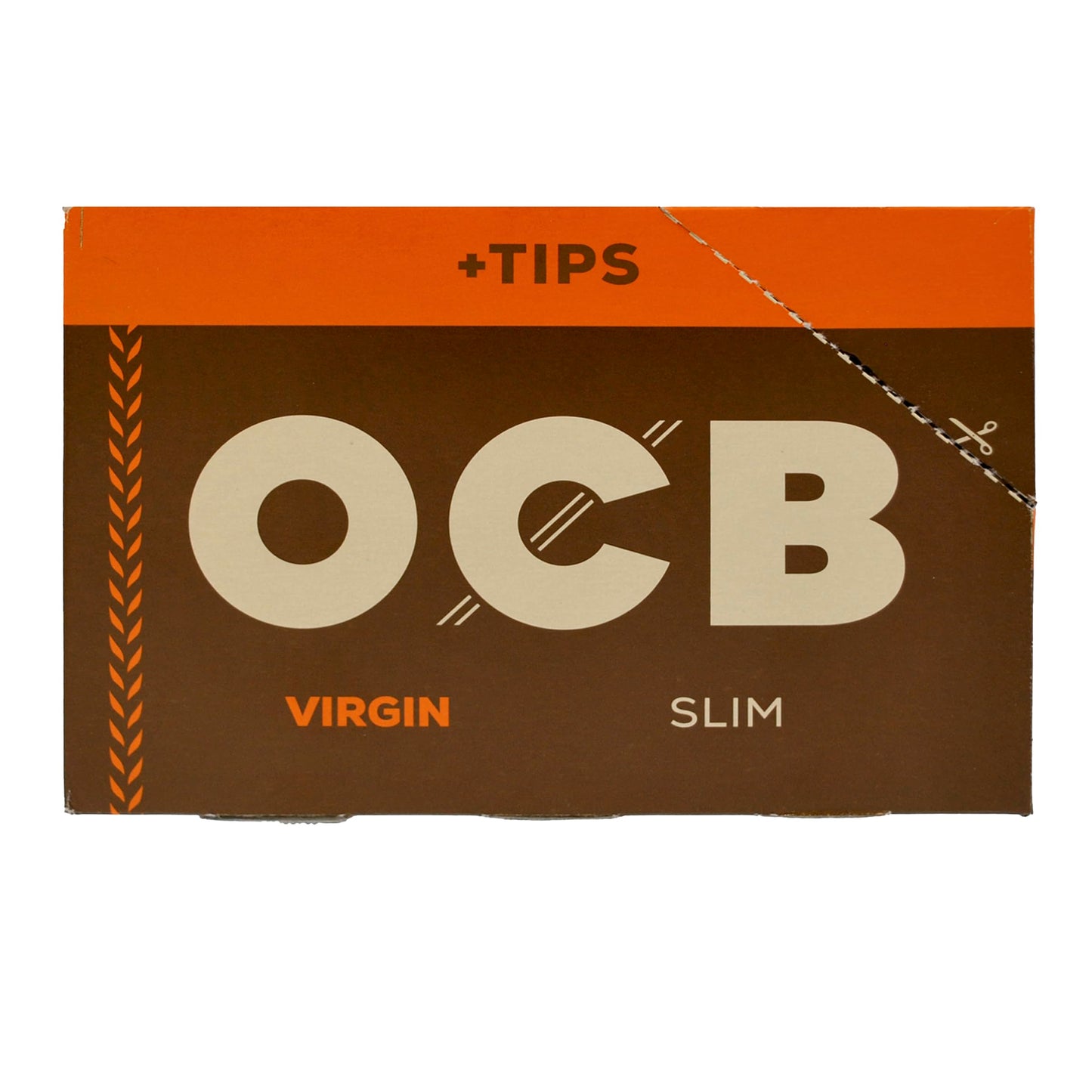 OCB Virgin Unbleached Rolling Papers Slim + Filters (44mm x 109mm) - 32 packs of 32 papers + 32 filters