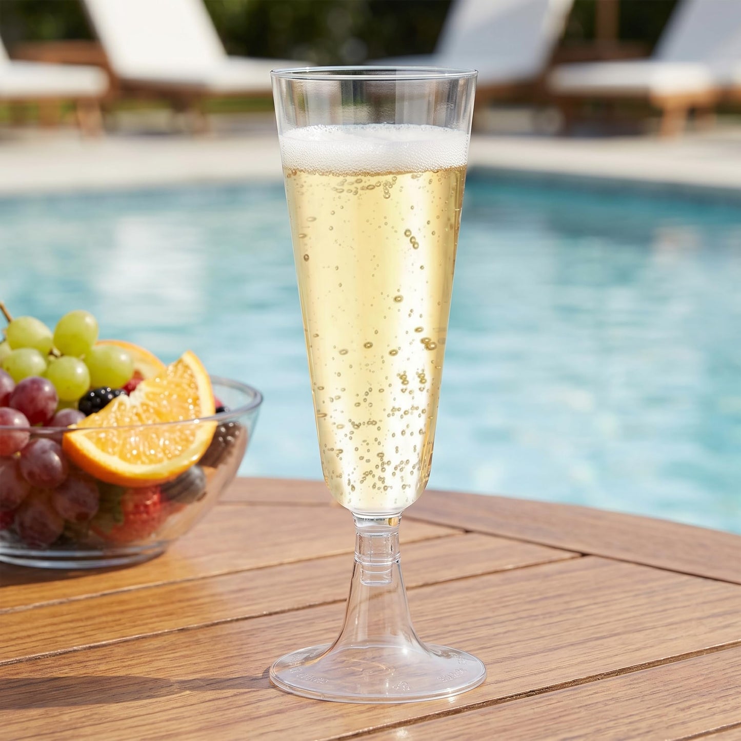Hedume 100 Pack Champagne Flutes, 5oz Disposable Clear Plastic Champagne Glasses, Toasting Flute Set for Mimosas, Bloody Mary's, Wine Glasses, Sodas, Cocktail Cups, Parfaits, Sundaes etc