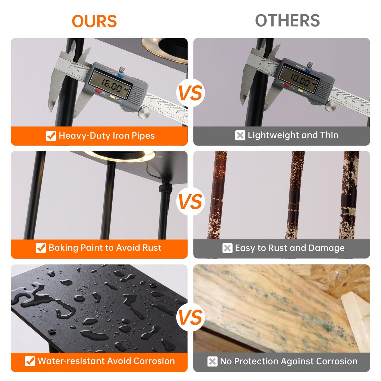 Bstrip Plant Stand Indoor with Grow Lights, 7-Tier Flower Rack, 5-Pack Full Spectrum Lights with Timer, Corner Plant Stand for Indoor Plants, 53" Tall Rectangular Stand for Living Room