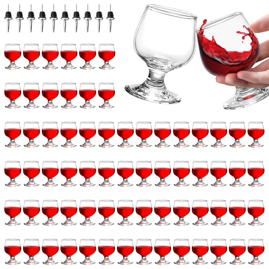 1.75oz Mini Shot Glass Set of 70 - Clear, Super Cute, Perfect for Tasting Brandy - Glass Snifters