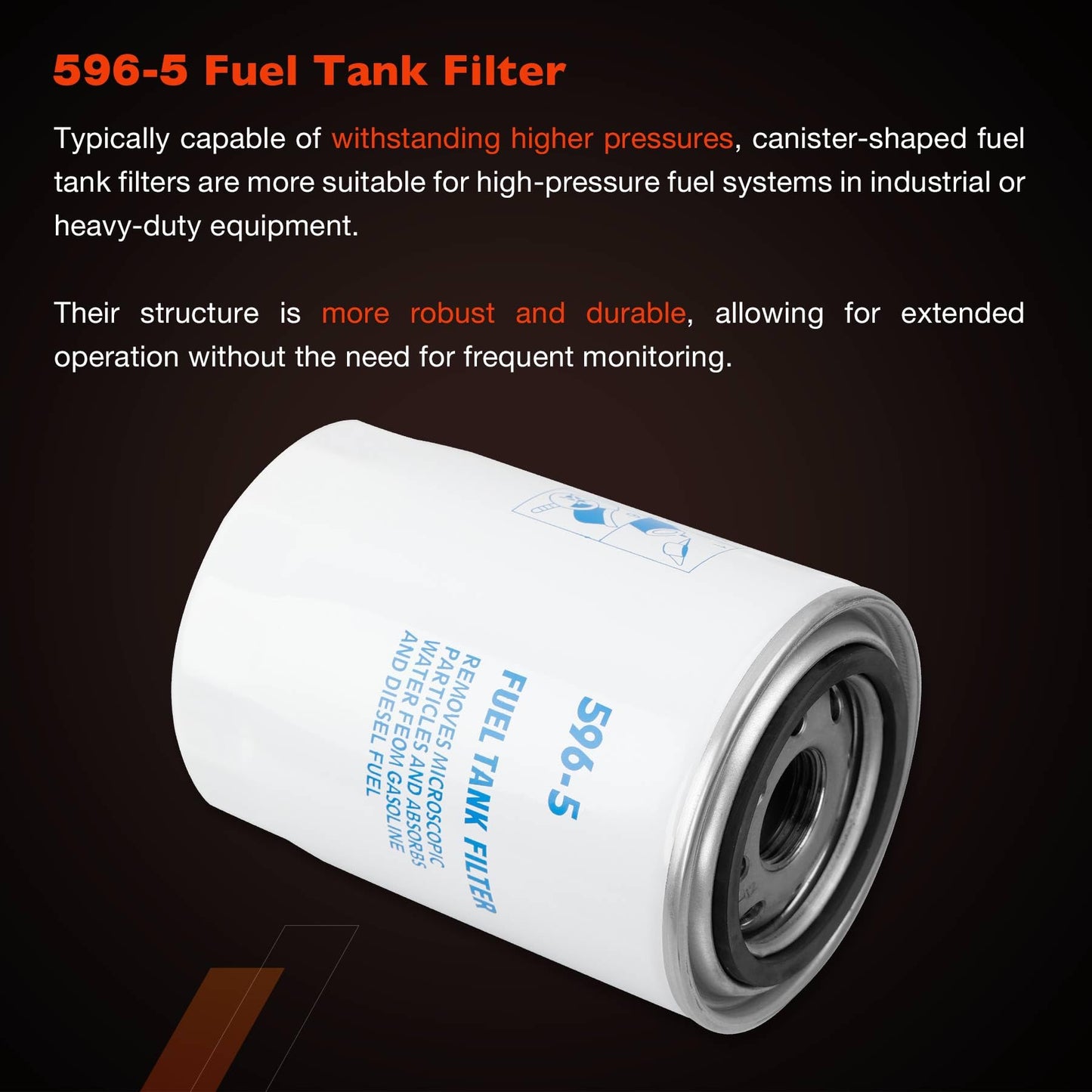 Fuel Tank Filter Compatible with Fuel Pumps Transfer Tanks, 10 Micron Diesel Spin-On Filter (2 Pack)