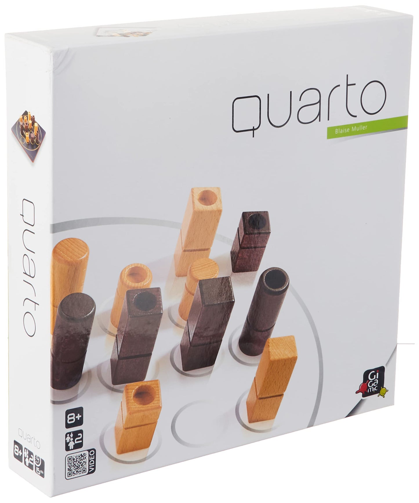 Quarto | EN & FR | Strategy Game for Adults and Families | Ages 8+ | 2 Players | 15 Minutes