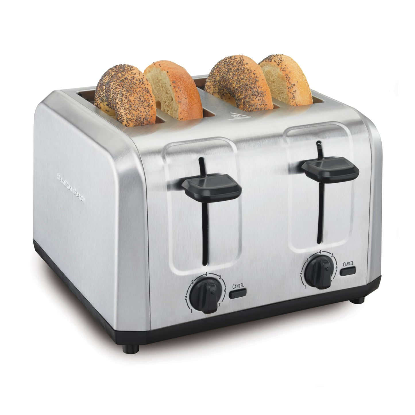 Hamilton Beach 4-Slice Toaster, Brushed Stainless Steel, Extra-Wide Slot Toaster with Shade Selector, Toast Boost, Slide-Out Crumb Tray, Auto Shutoff, Cancel Button, 24910G
