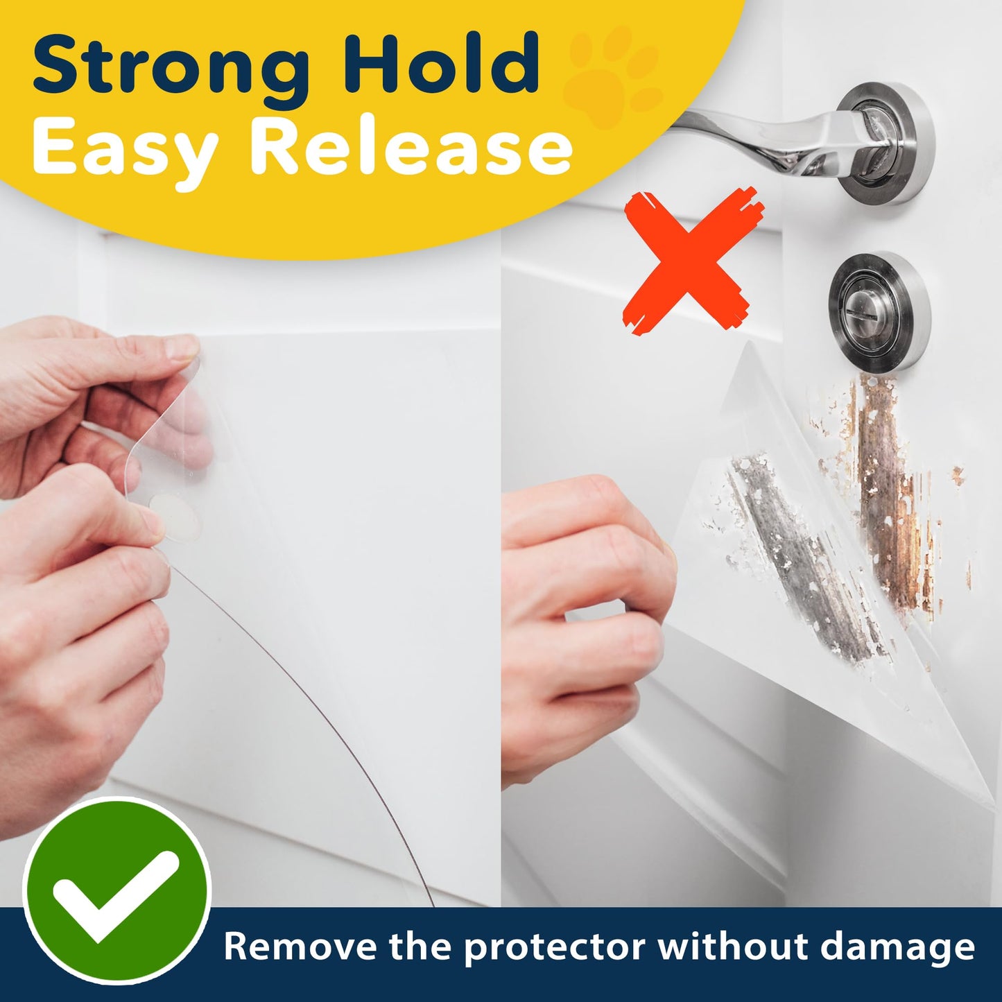 PROTECTO Heavy Duty Door Protector - 35.5 x 24, Clear Plastic, For Dogs & Cats