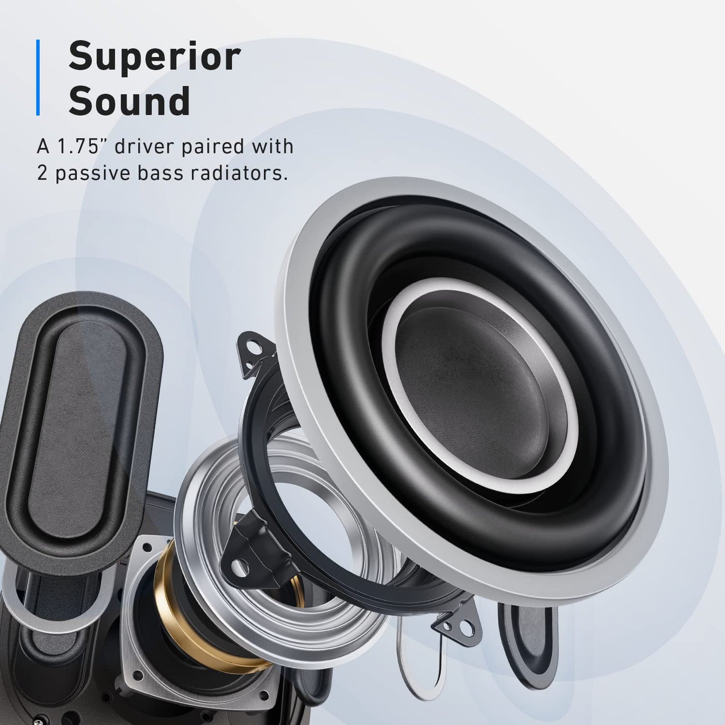 Anker PowerConf S330 USB Speaker, Conference Speaker for Home Office, Smart Voice Filter, Plug & Play, 4 Microphones for 360° Room Coverage, Clear Sound Profile