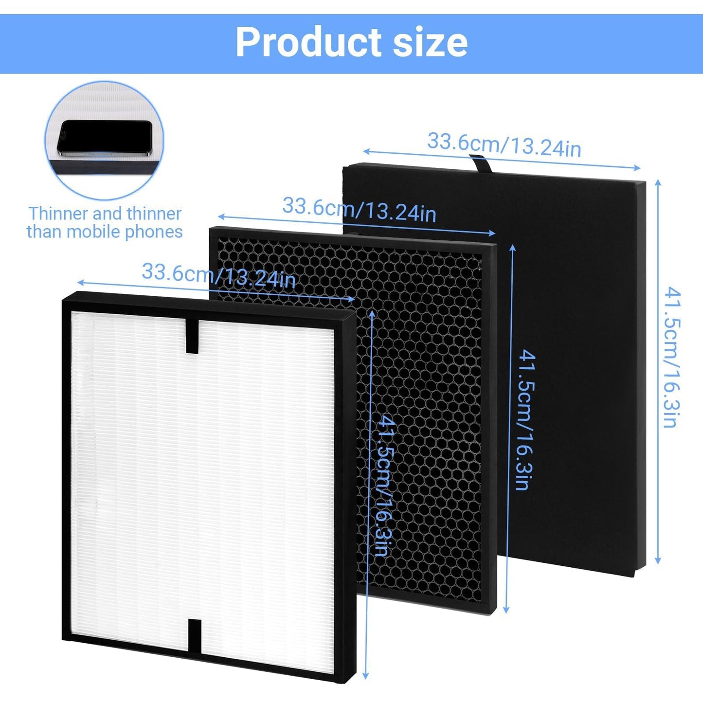 7-Pack Compatible Filters for 3000/3000M/3000Pro, Includes 1 Filter + 2 Carbon Filters + 4 Pre-Filters