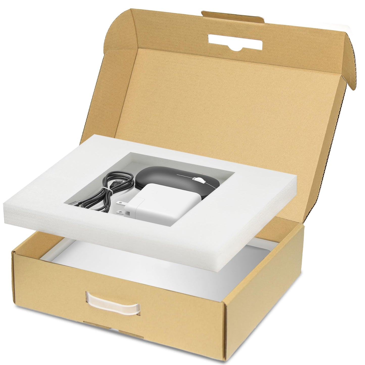 Yutrchey Laptop Shipping Box with Protection Foam for up to 17 Inches Notebook, Cardboard Laptop Box for Shipping, Secure Mailer Box
