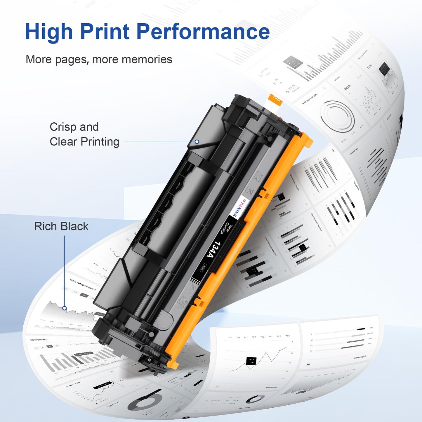 PANINK 134A Toner Cartridge Replacement for HP 134A W1340A 134X W1340X Black Toner Cartridge Compatible with HP M209dw MFP M234dw M234sdw M234sdn Printer - 2 Black,with Chip