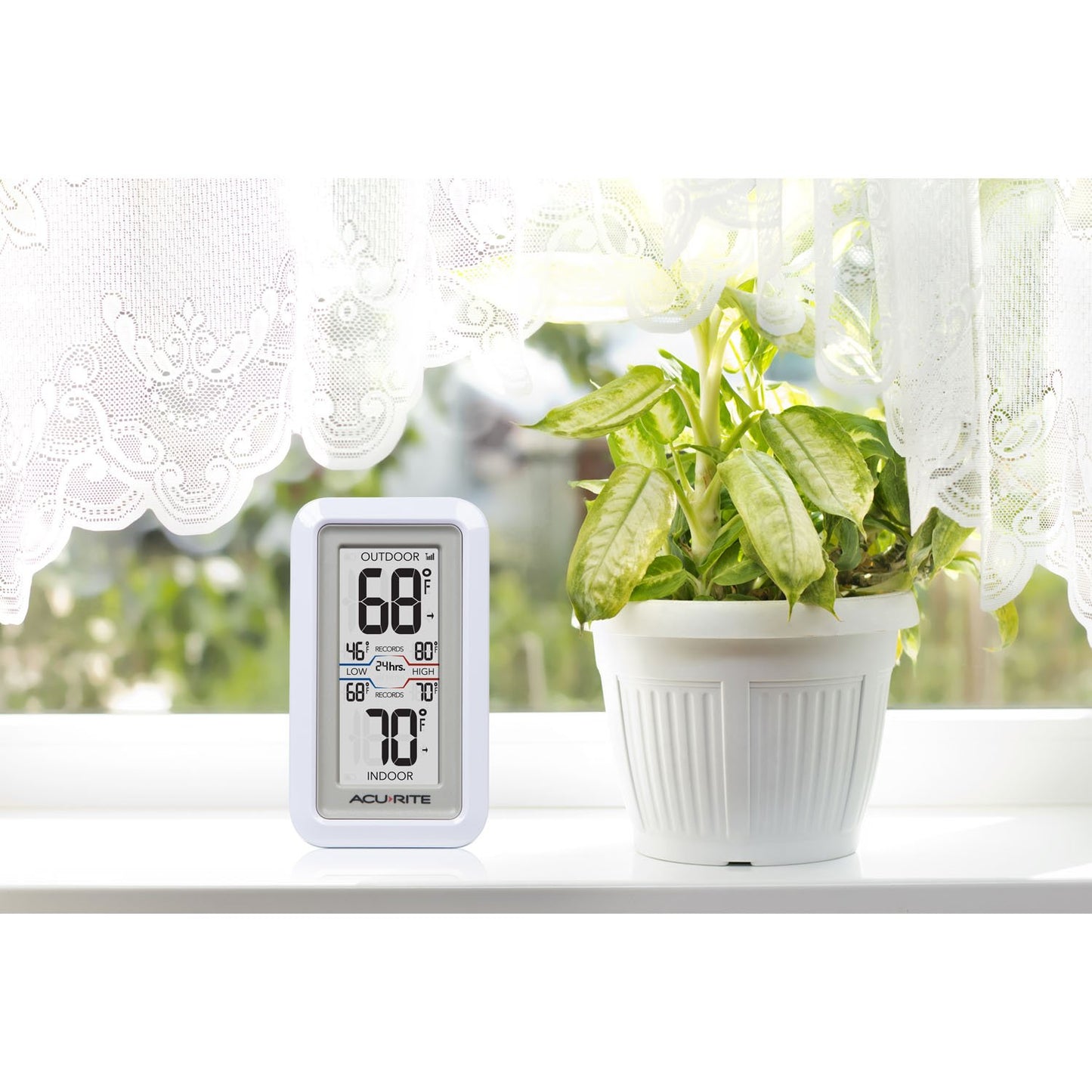 AcuRite 02049 Digital Thermometer with Indoor/Outdoor Temperature, White