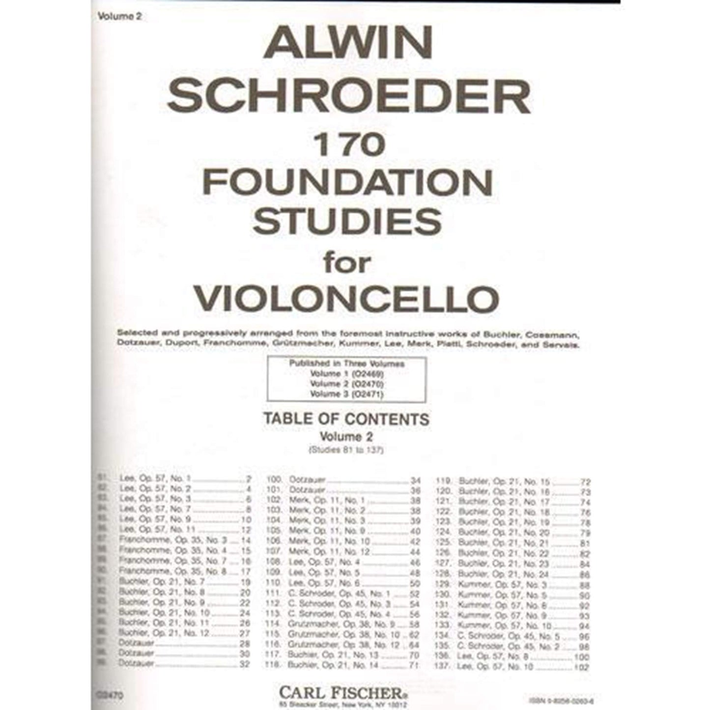 O2470 - 170 Foundation Studies for ViolinCello, Vol. 2